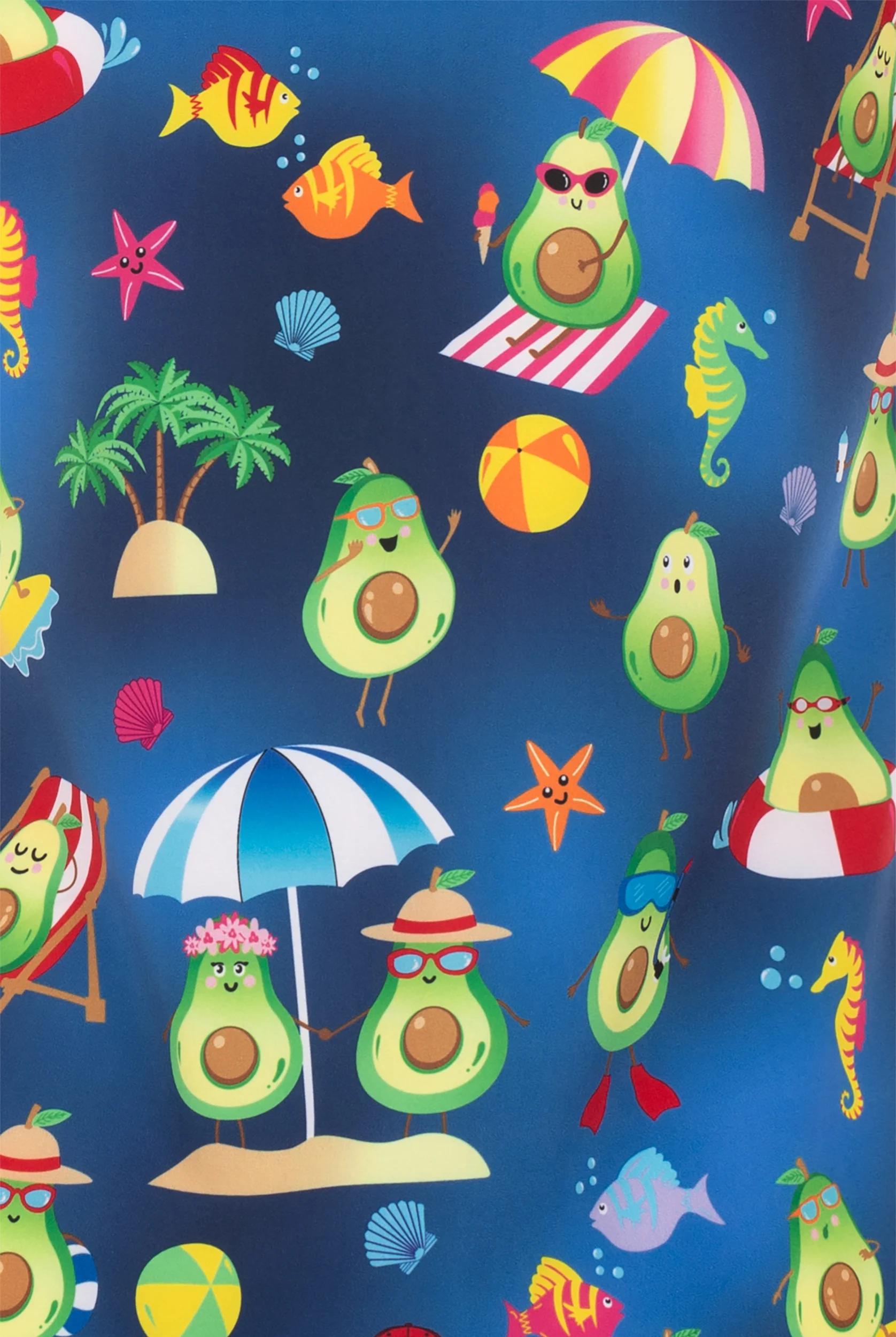 Zavate Ava Therese Avocado Paradise Women's 2-Pocket STRETCH V-Neck Print Scrub Top