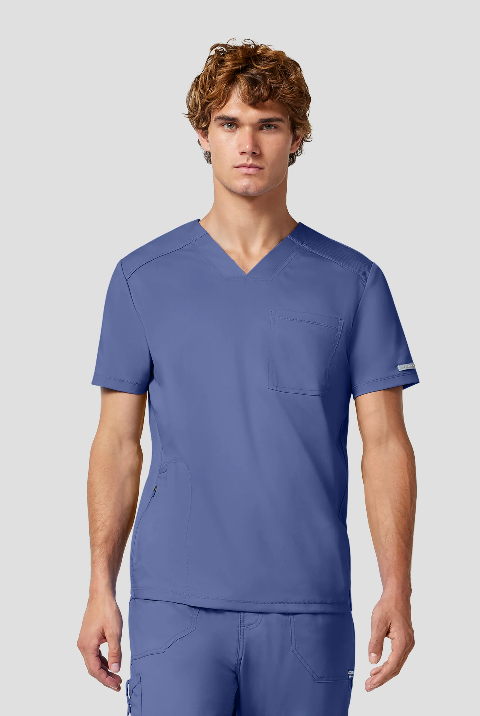 Cherokee Workwear Revolution Men's 2-Pocket STRETCH V-Neck Scrub Top