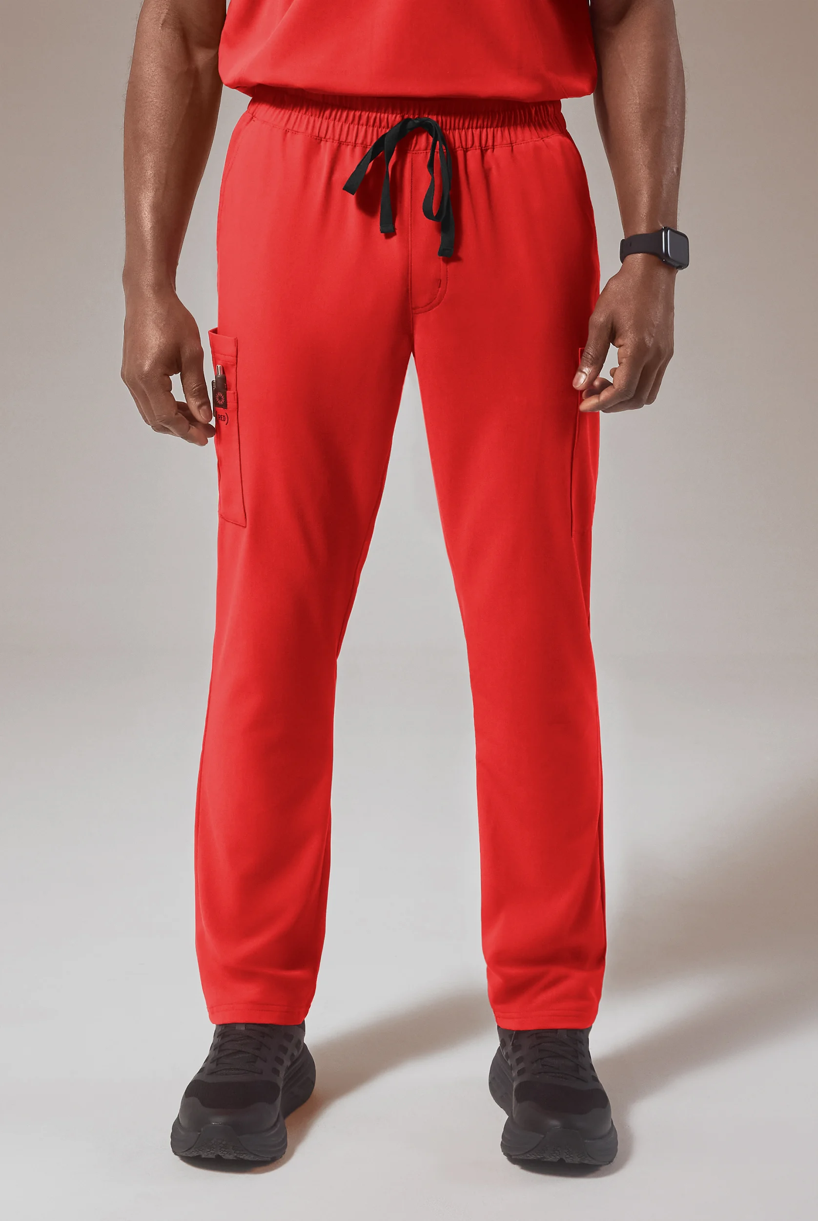 Hypothesis (RED) Men's 8-Pocket STRETCH Straight Leg Cargo Scrub Pant