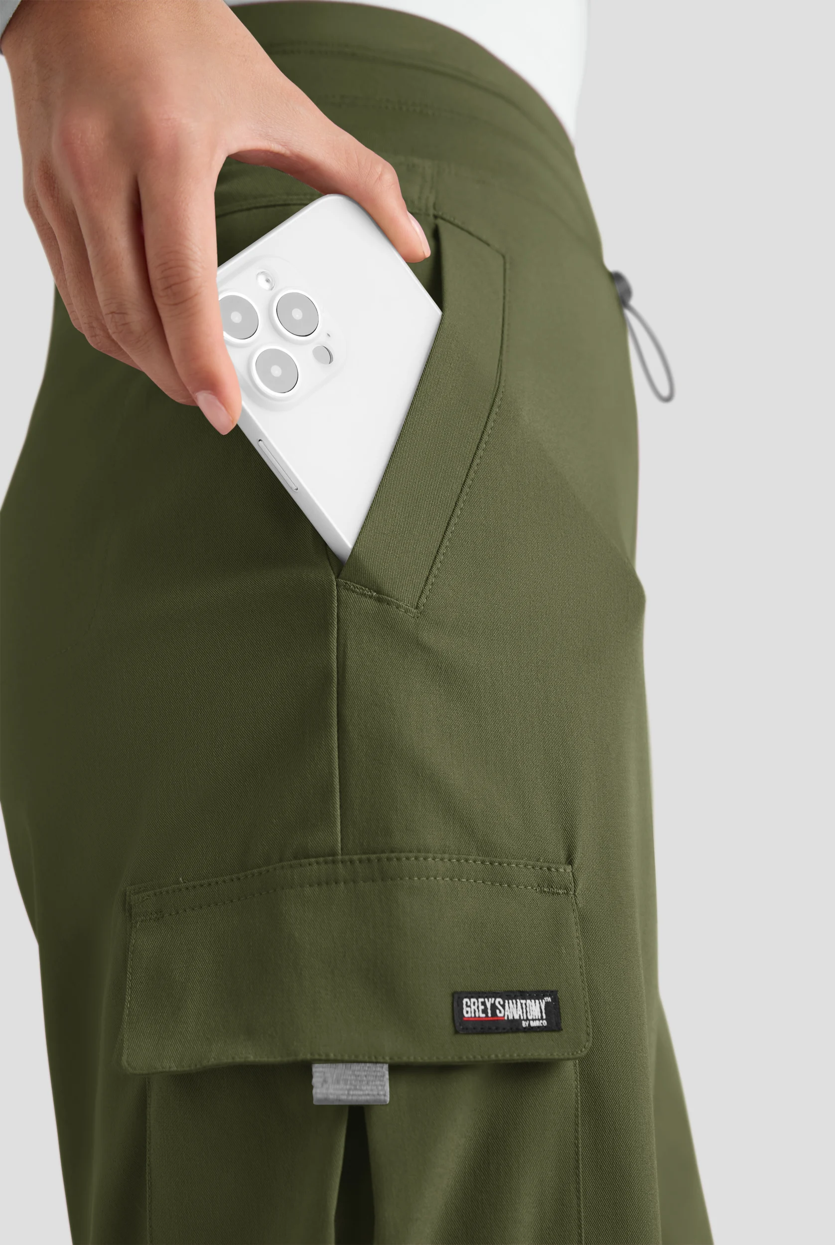 Grey's Anatomy by Barco Emerge Teagan Women's 6-Pocket STRETCH High-Rise Wide Leg Scrub Pants - Petite