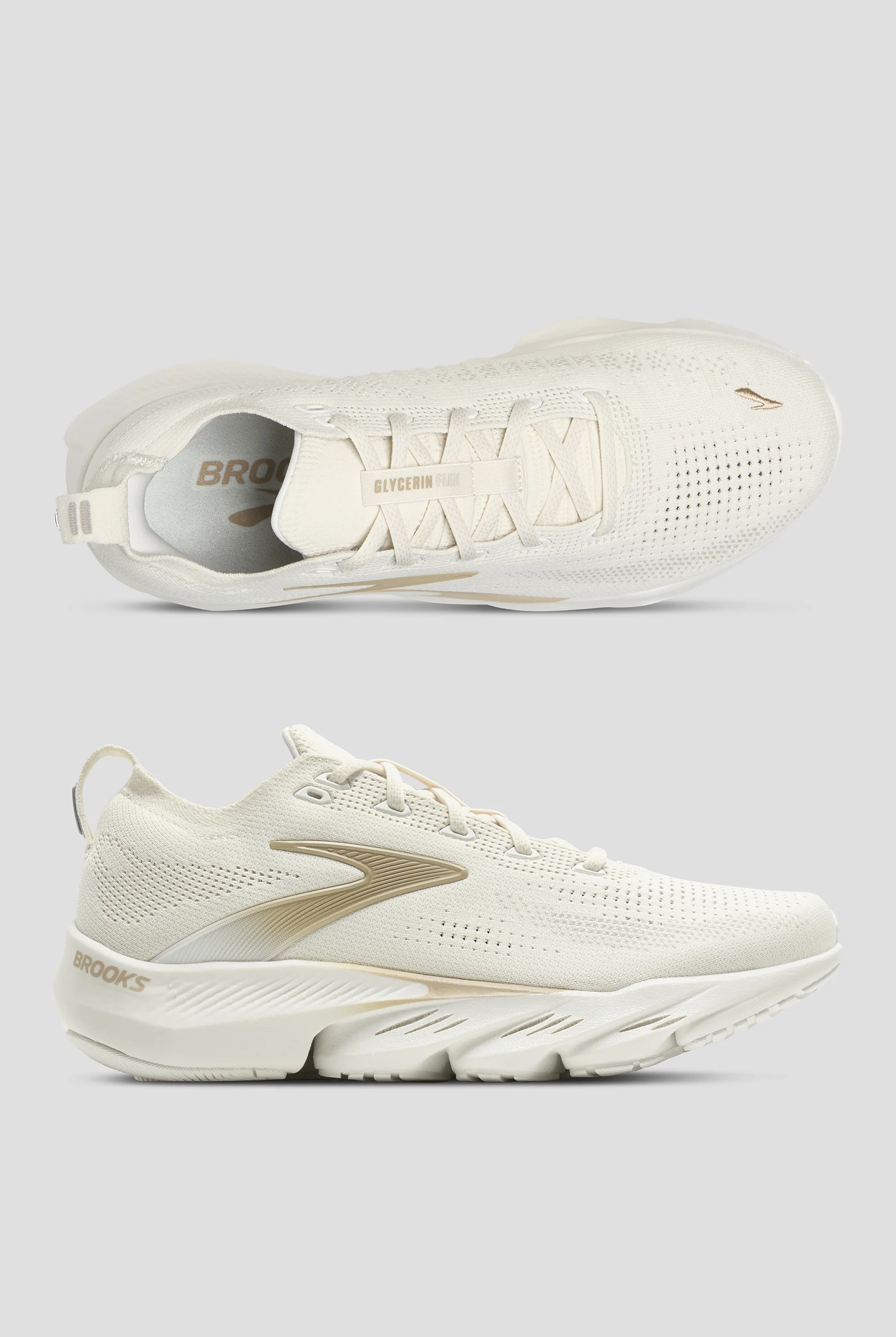 Zapatillas deportivas de enfermer&iacute;a Brooks Glycerin Flex Coconut/Starfish/Chateau con cordones para hombre