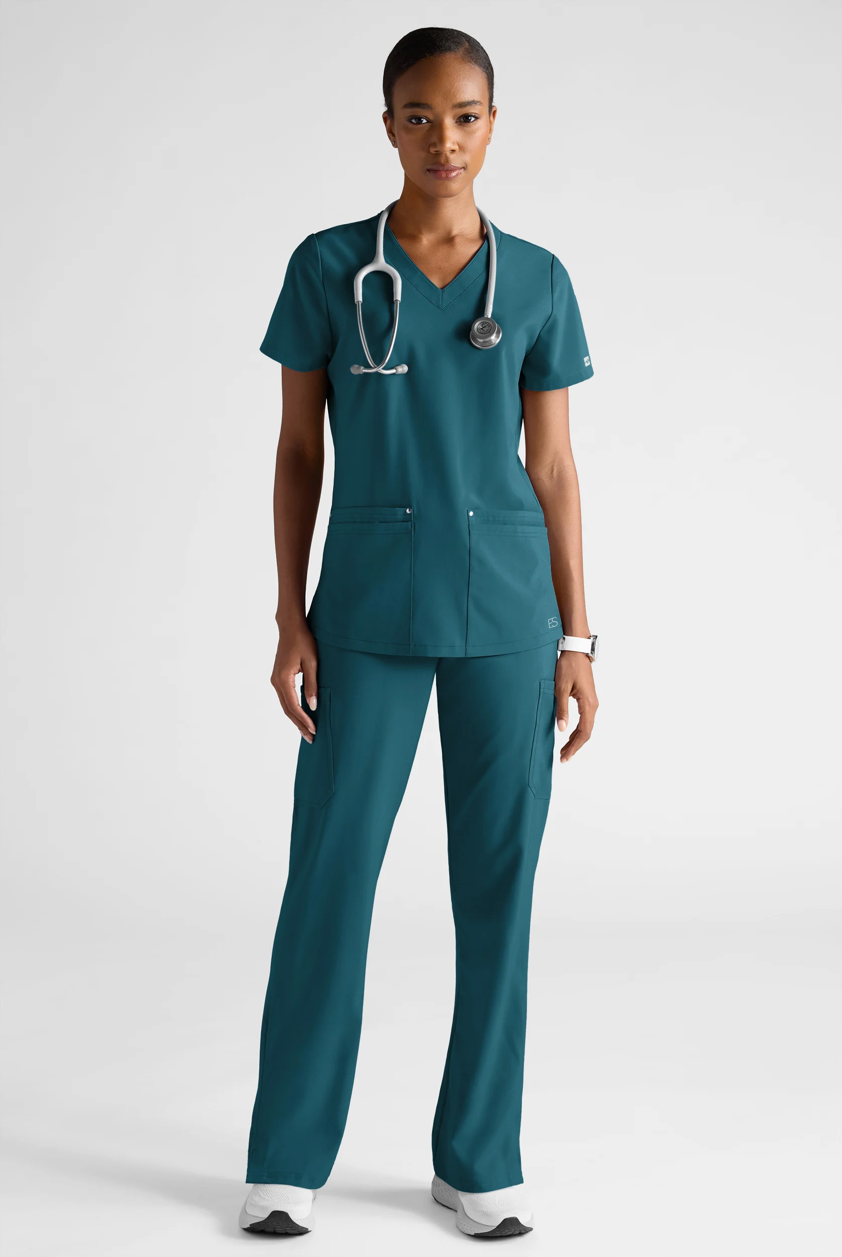 Easy STRETCH Women's 8-Pocket Scrub Set