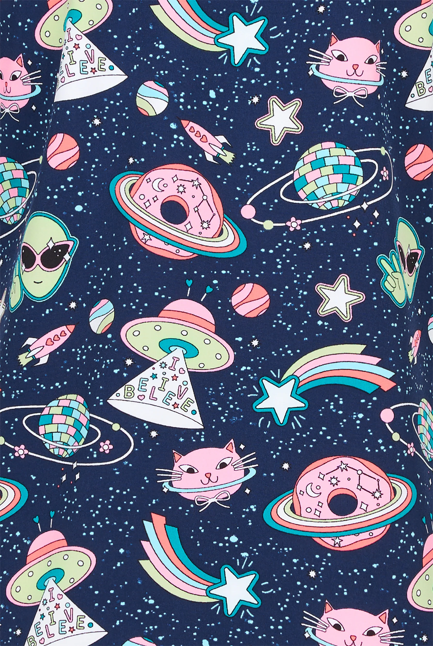 Cherokee Groovy Galaxy Women's 2-Pocket STRETCH V-Neck Print Scrub Top