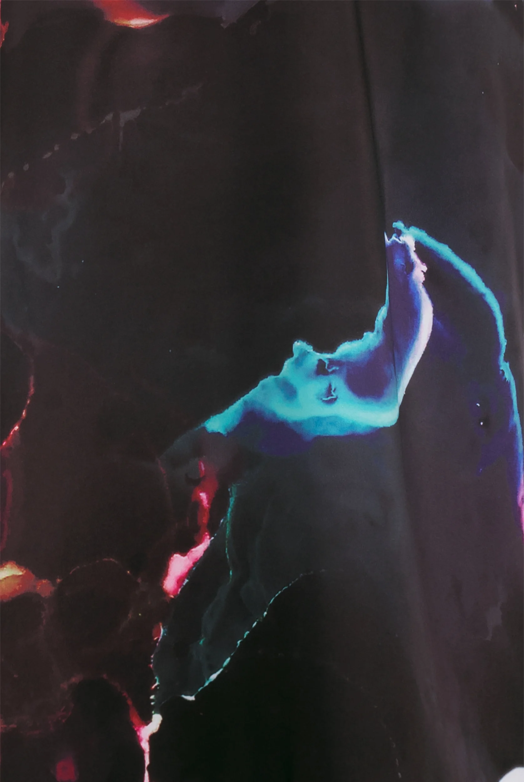 Wink Black Ink Drop Marble Women's 2-Pocket STRETCH Y-Neck Print Scrub Top