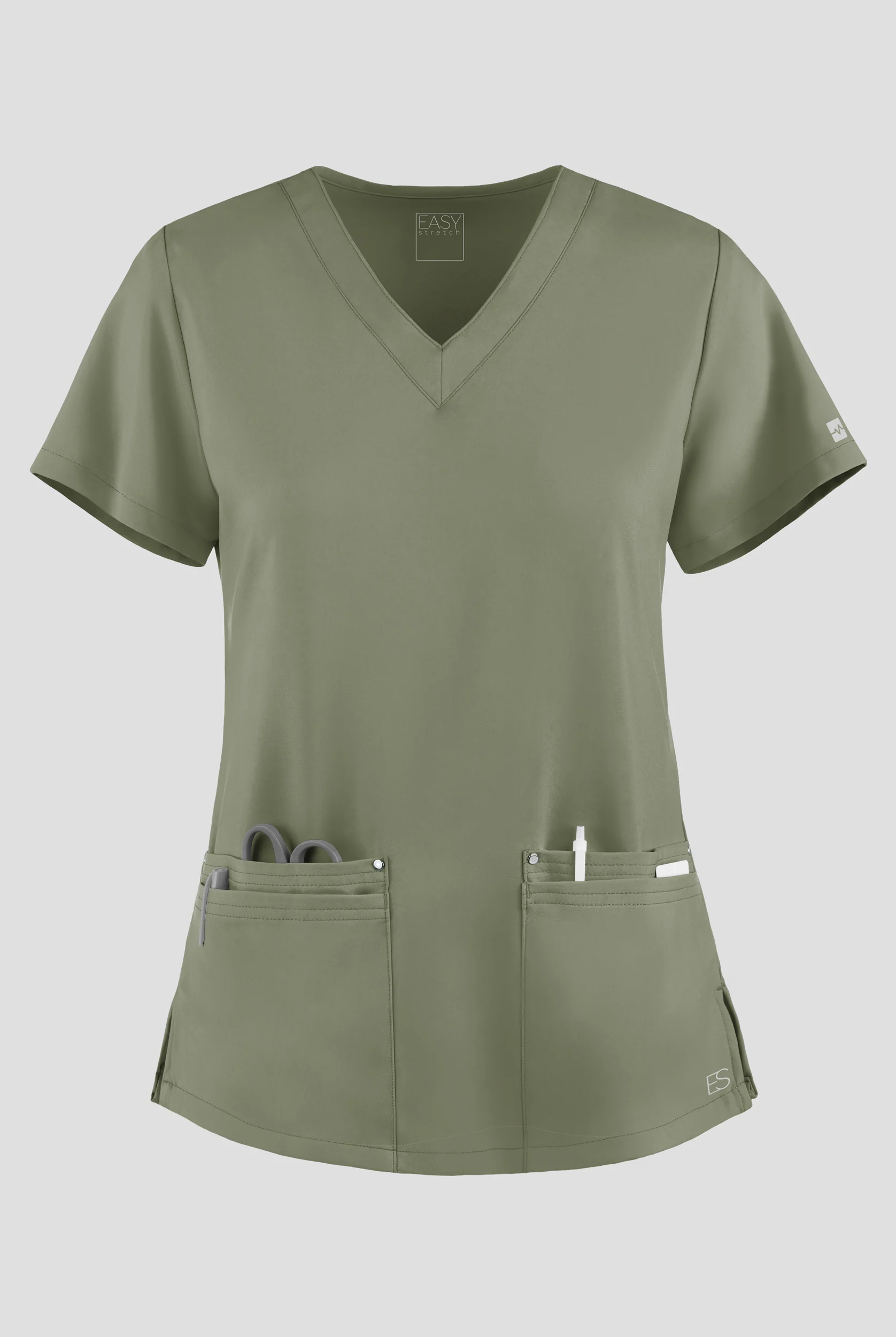Easy STRETCH Lina Mitered Women's 4-Pocket V-Neck Scrub Top