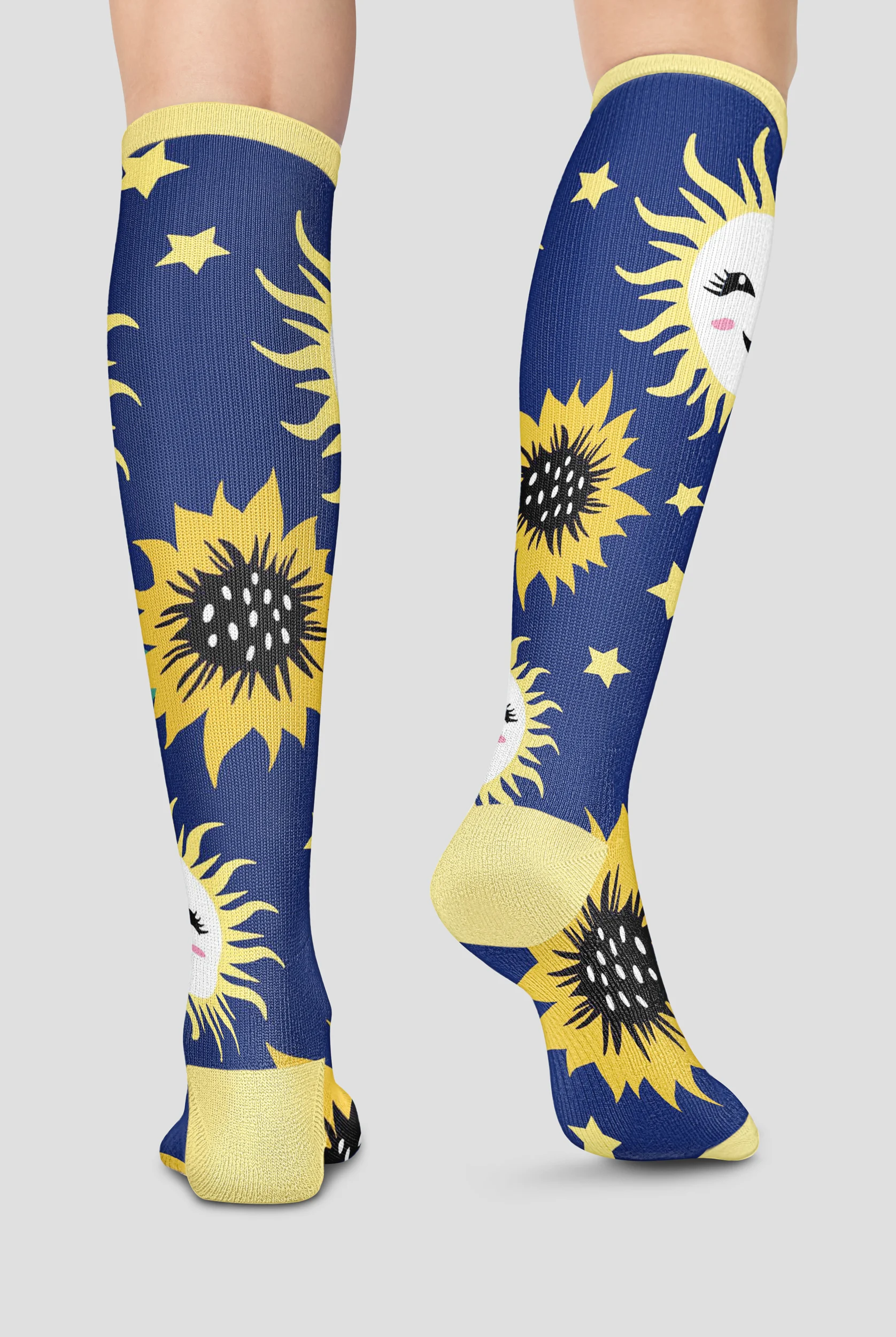 Cherokee Sunflower Power Women's 10-15 mmHg Light Compression Socks