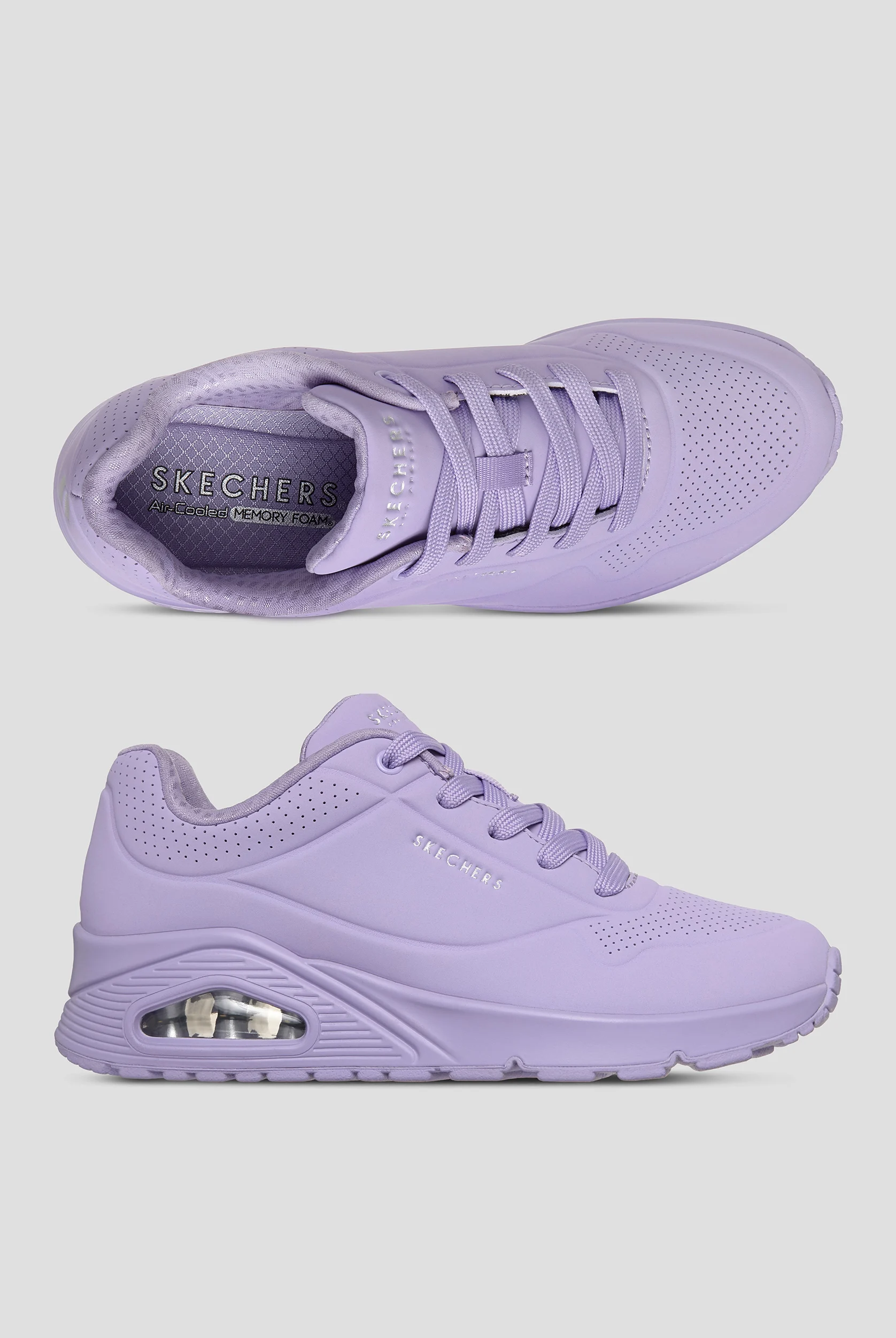 Skechers Street UNO - Stand On Air Purple/Lavender Athletic Lace Up Shoes
