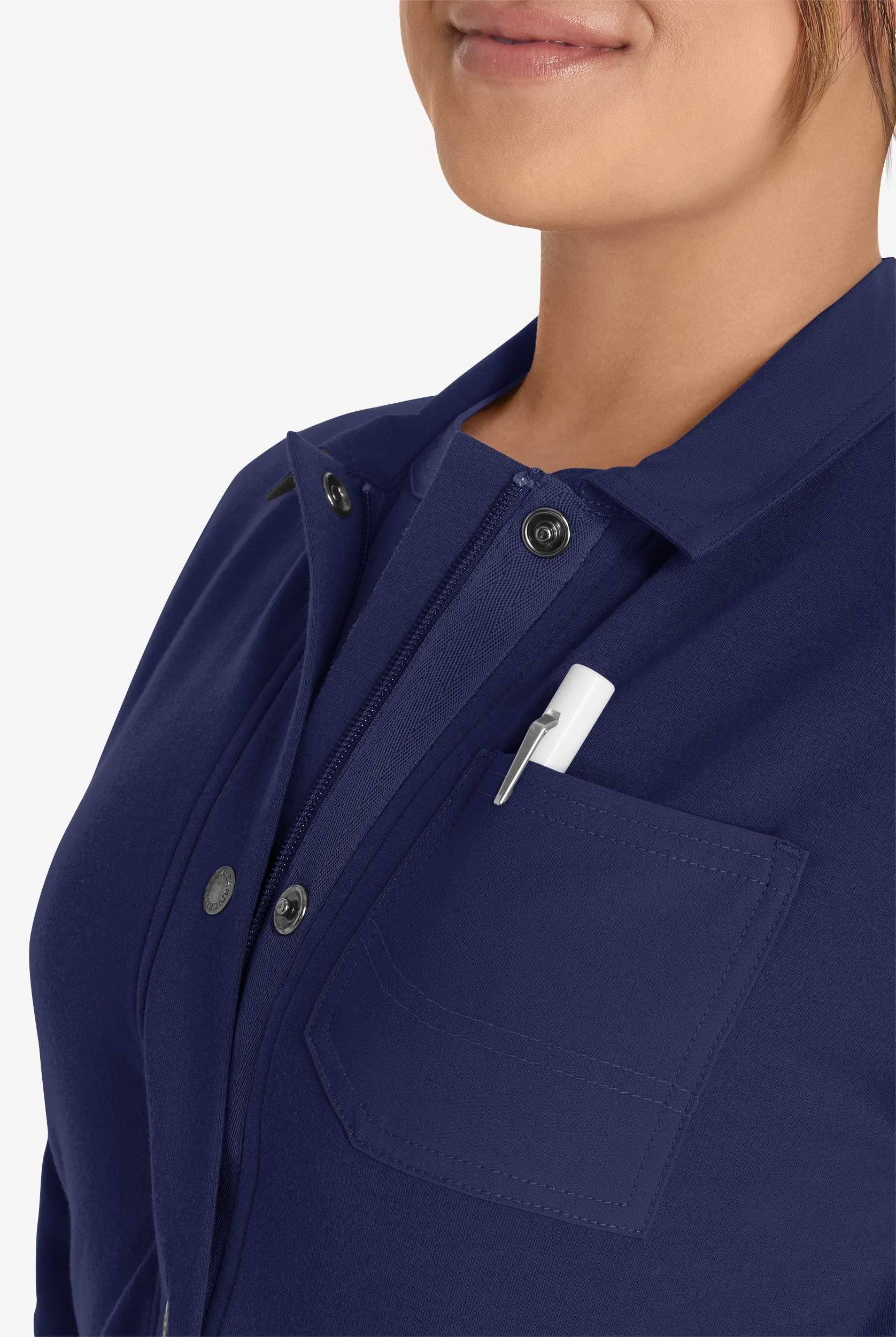 Chaqueta médica Dickies EDS NXT STRETCH con botones a presión y 3 bolsillos para mujer