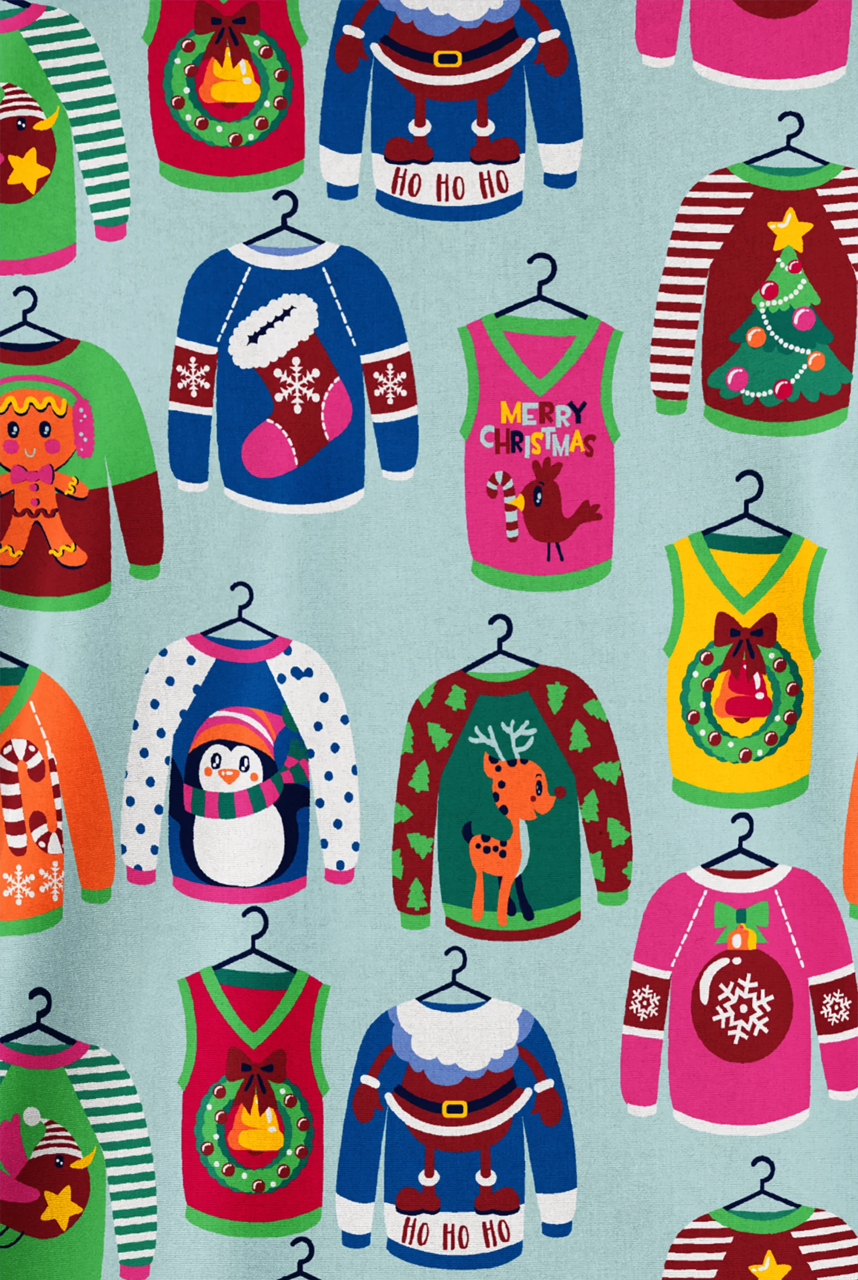 Butter-Soft Originals Christmas Sweaters  Women's 2-Pocket Classic Fit V-Neck Print Scrub Top