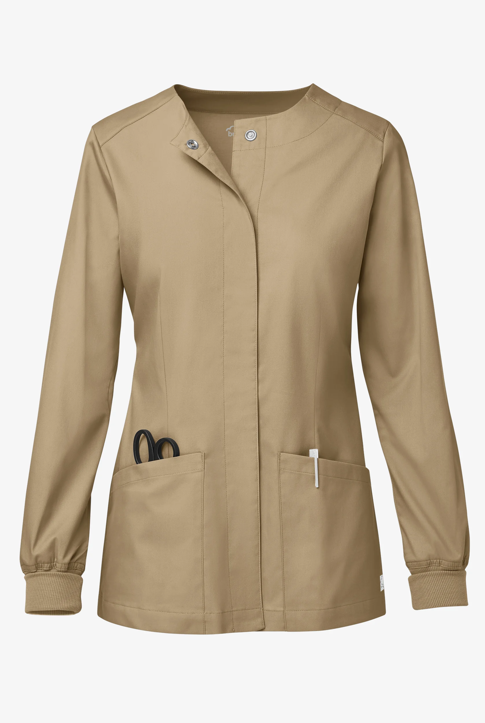 Butter-Soft STRETCH Women's 2-Pocket Long Sleeve Snap Front Scrub Jacket