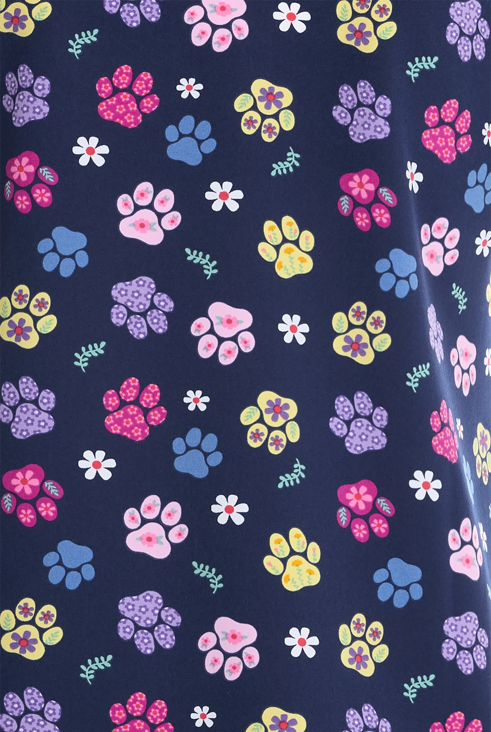 Wink Springtime Stroll Paws Women's 2-Pocket STRETCH V- Neck Print Scrub Top