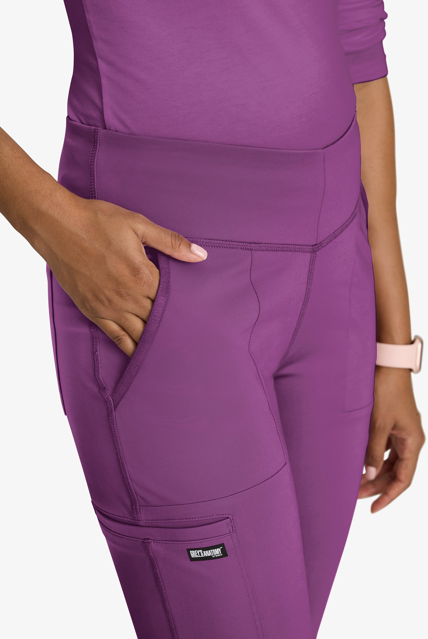 Grey's Anatomy by Barco Knit STRETCH Swift Women's 5-Pocket Fit & Flare Cargo Scrub Pants