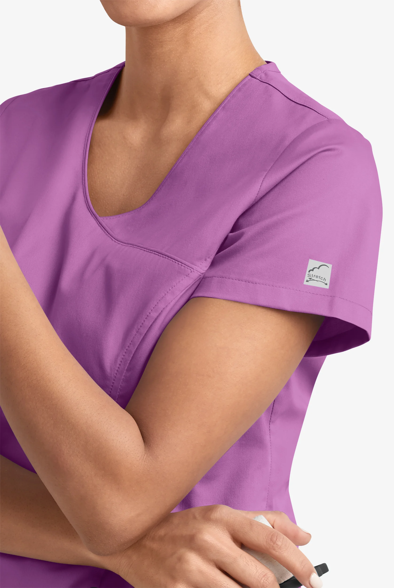 Butter-Soft STRETCH Women's 3-Pocket V-Neck Mock Wrap Scrub Top