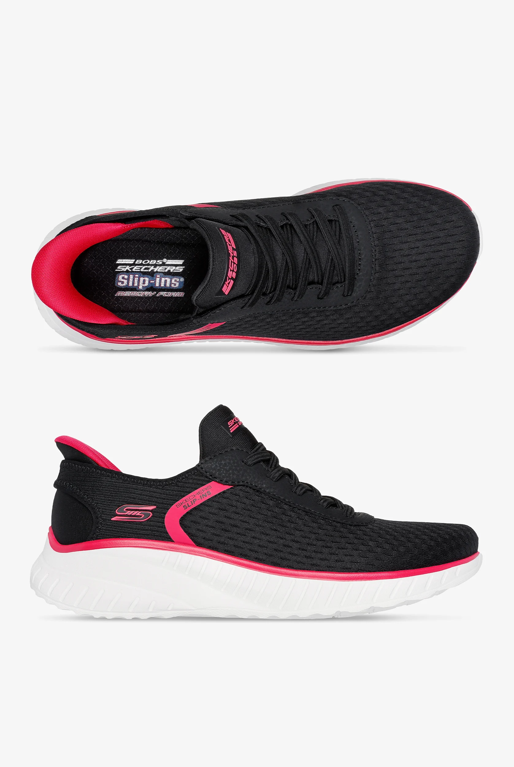 Skechers Bobs Women's SLIP-INS Sport Squad Chaos Stroke of Luck Athletic Nursing Shoes