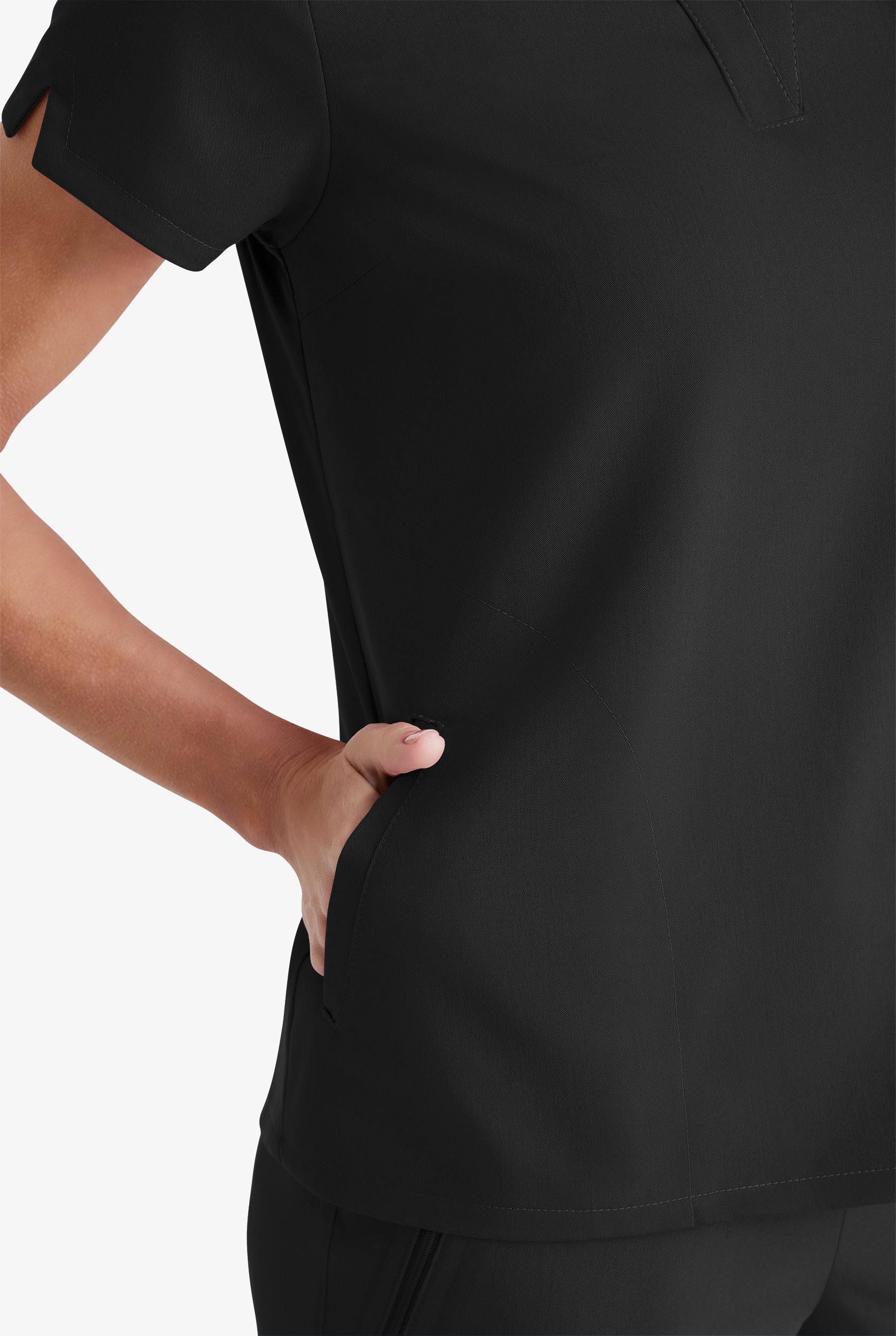 Grey's Anatomy by Barco Spandex STRETCH Avery Women's 2-Pocket Notch Sleeve V-Neck Scrub Top