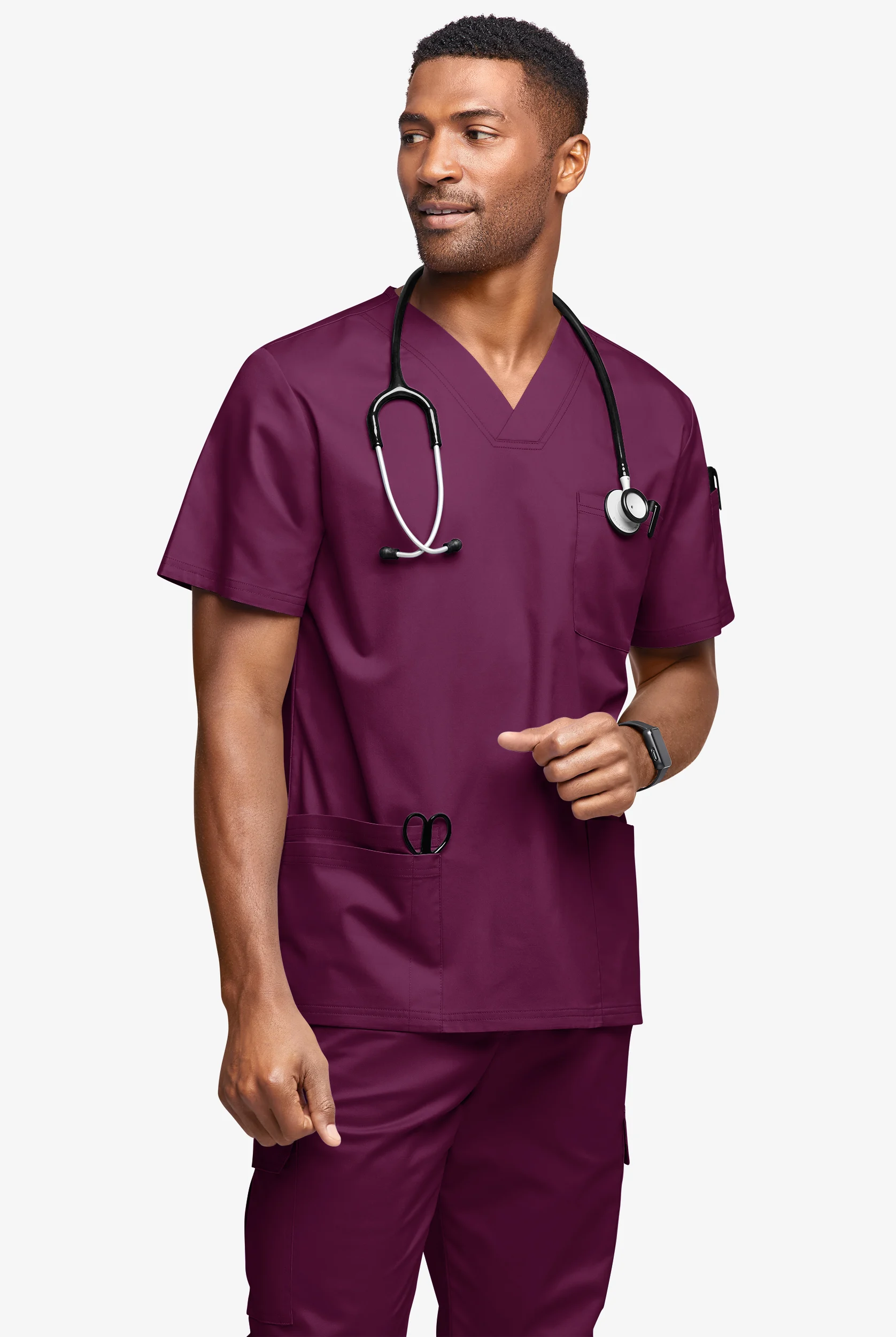Butter-Soft STRETCH Men's 6-Pocket V-Neck Scrub Top