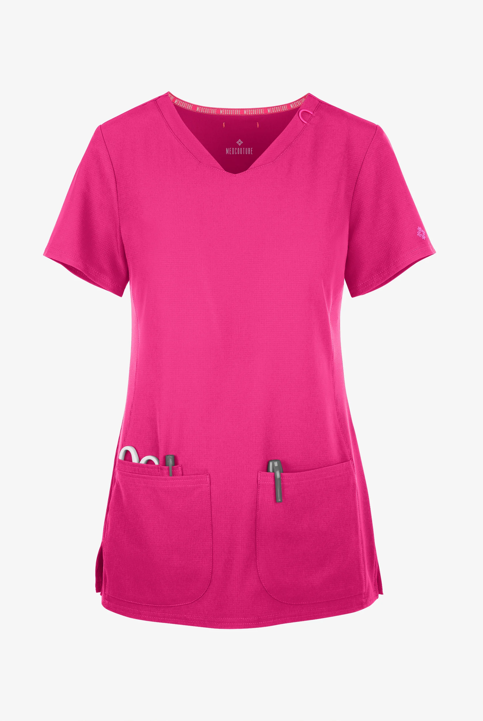 Med Couture Amp Women's 3-Pocket STRETCH V-Neck Scrub Top