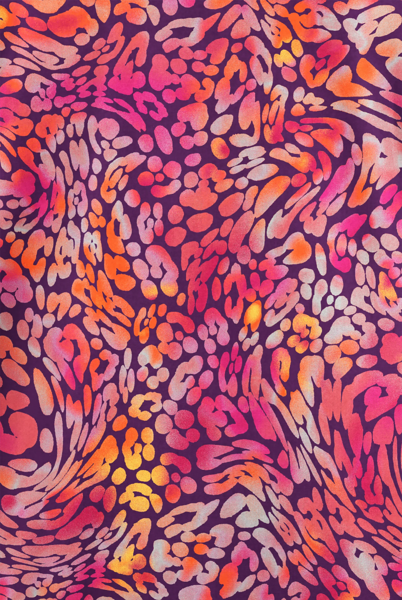 Butter-Soft Originals Leopard Wave Eggplant Women's 2-Pocket V-Neck Print Scrub Top