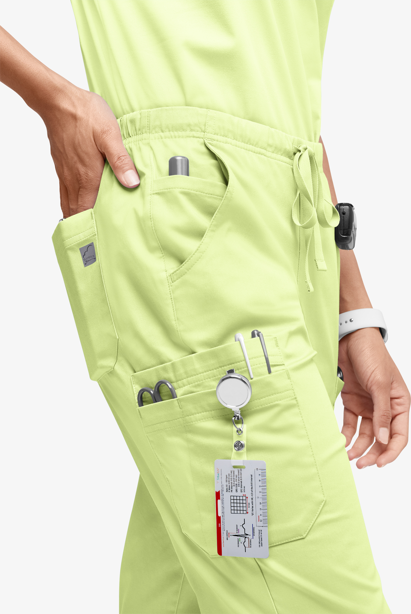 Butter-Soft STRETCH Women’s 10-Pocket Mid Rise Straight Leg Scrub Pant - Petite