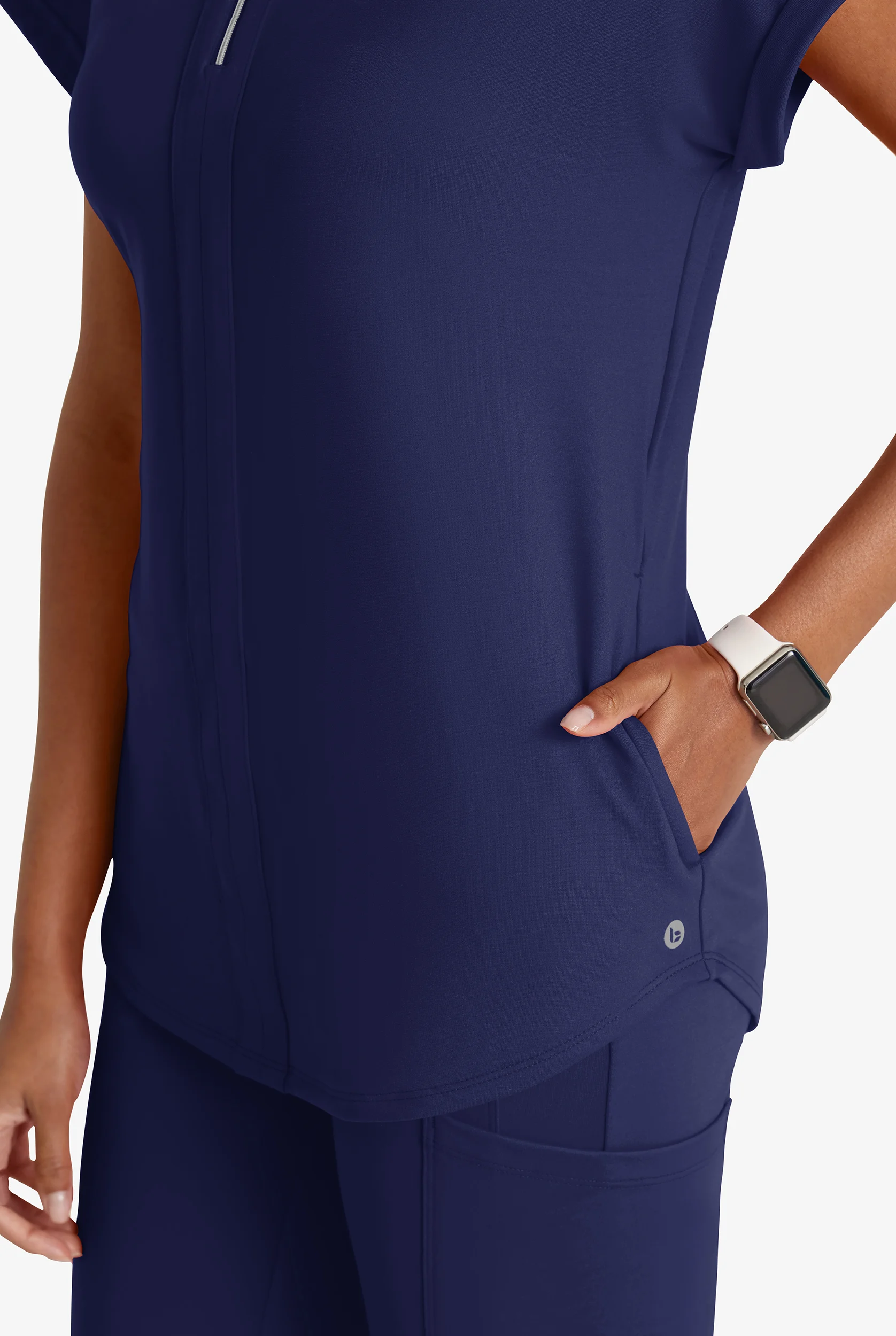 Barco One Performance Knit Engage Women's 2-Pocket STRETCH Dolman Sleeve Zip Neck Scrub Top