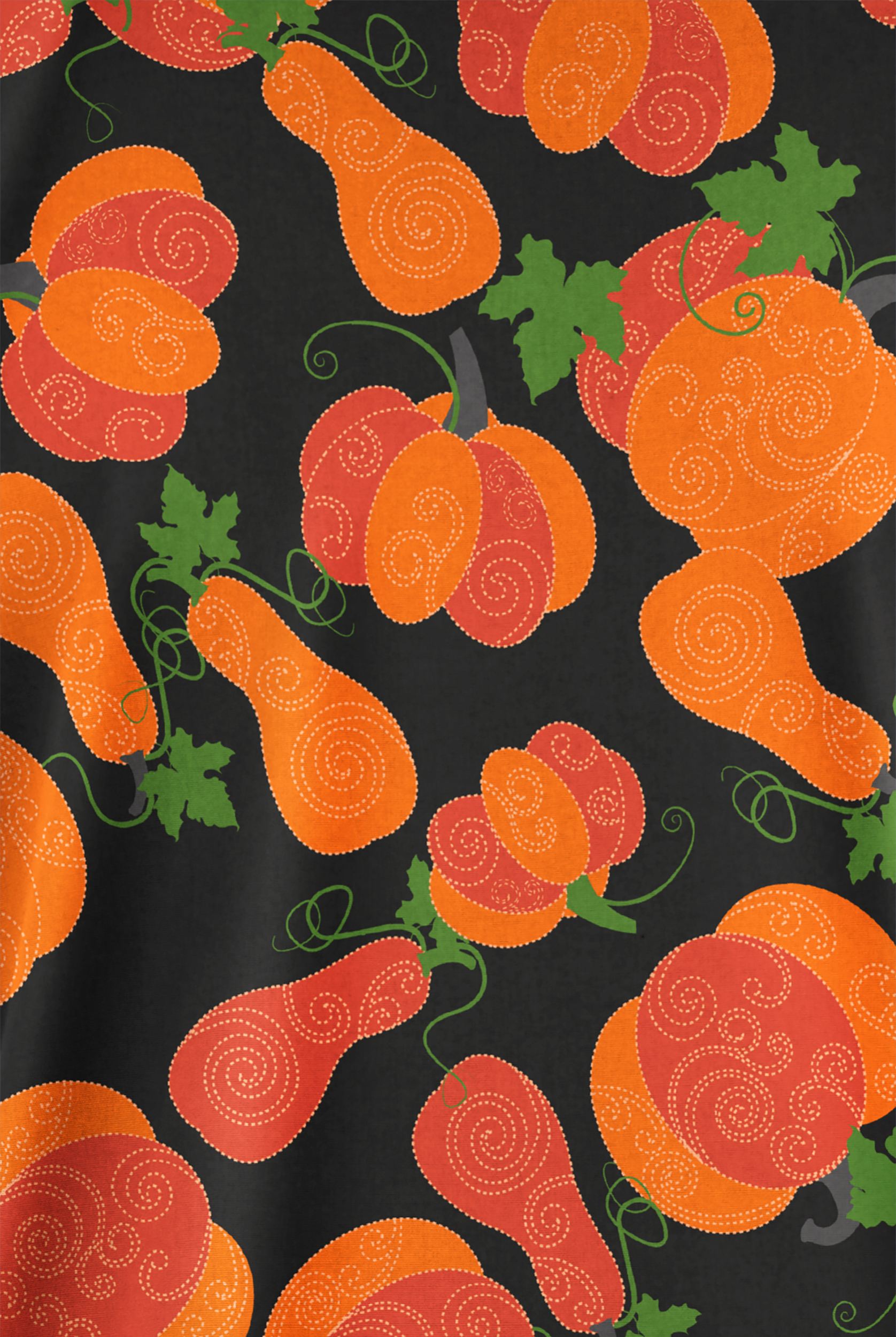 Butter-Soft Originals Deco Pumpkins Women's 2-Pocket V-Neck Print Scrub Top