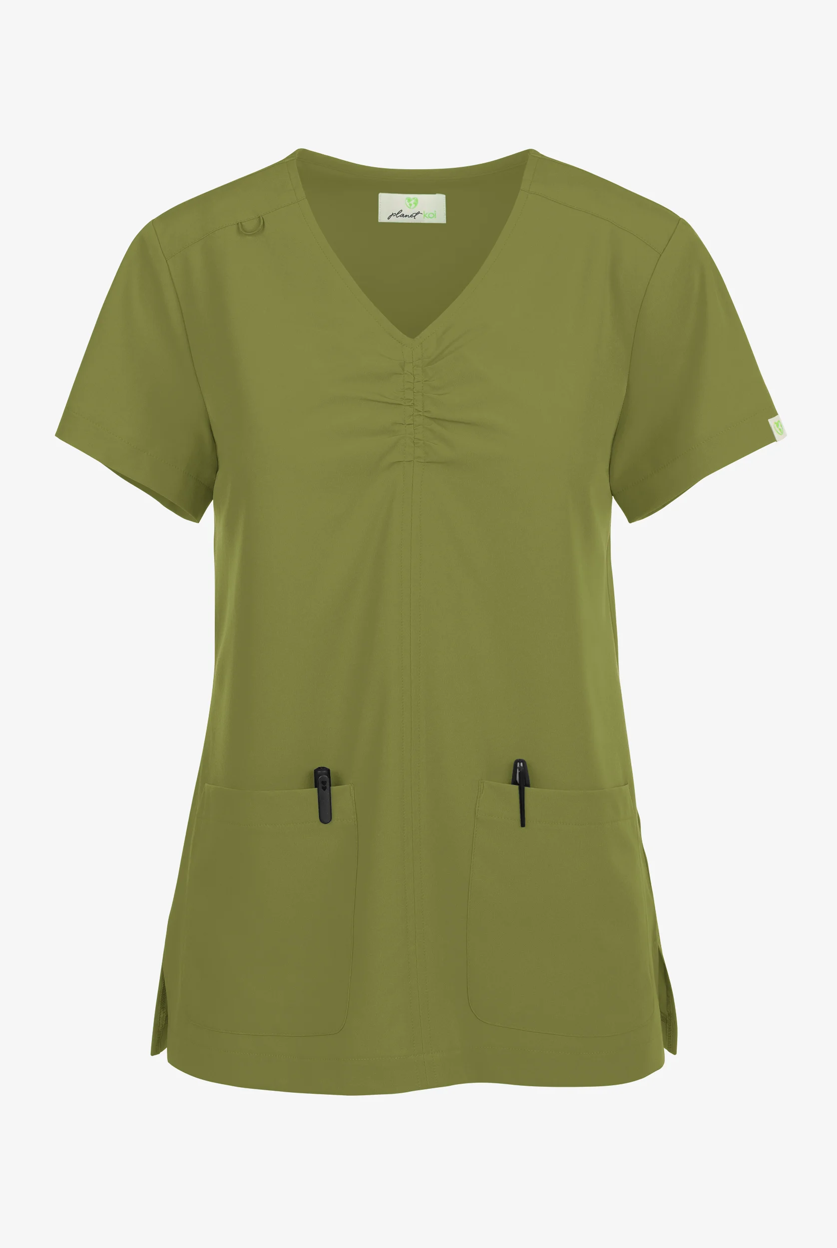 Blusa m&eacute;dica Planet koi Enik STRETCH con cuello en V y 2 bolsillos para mujer