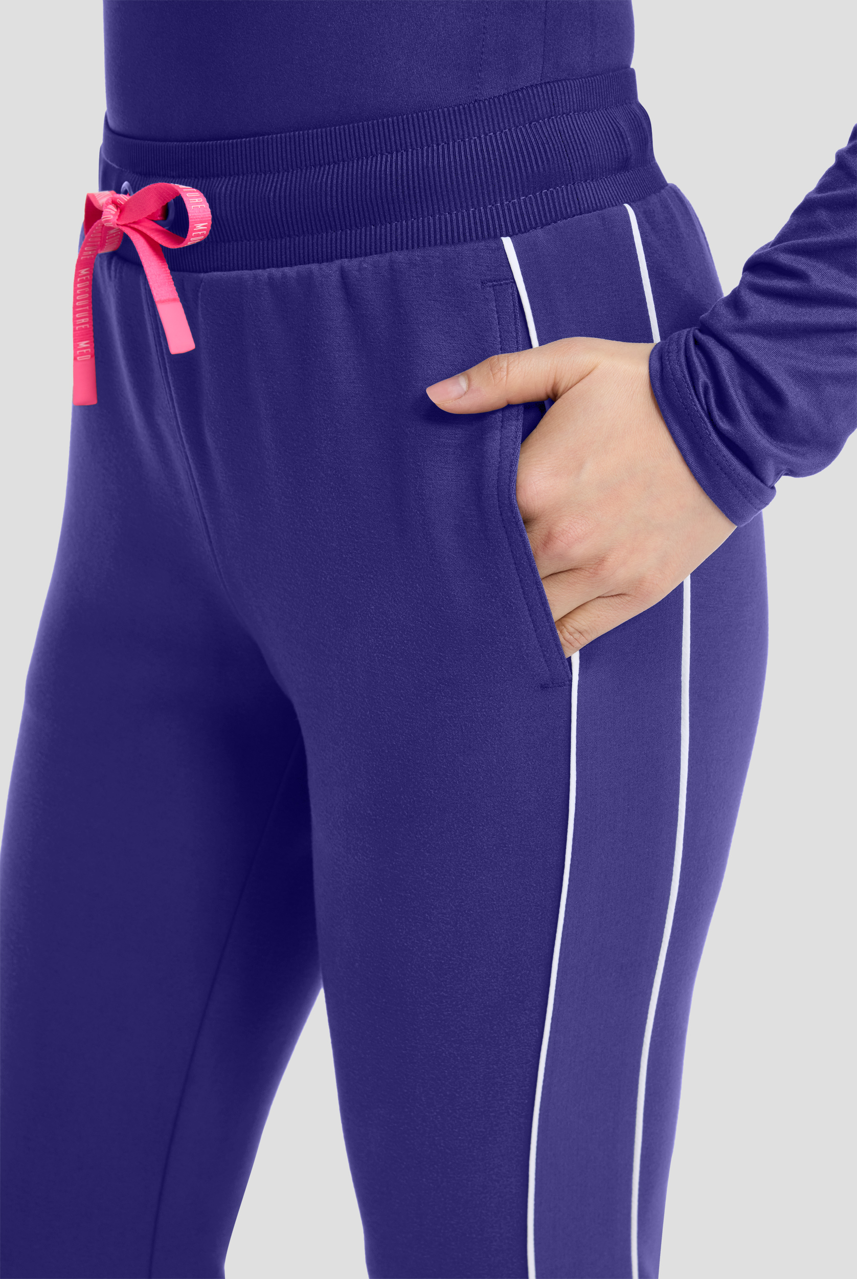 Med Couture Layers Women's 2-Pocket STRETCH High-Rise Straight Leg Scuba Knit Cargo Scrub Pant