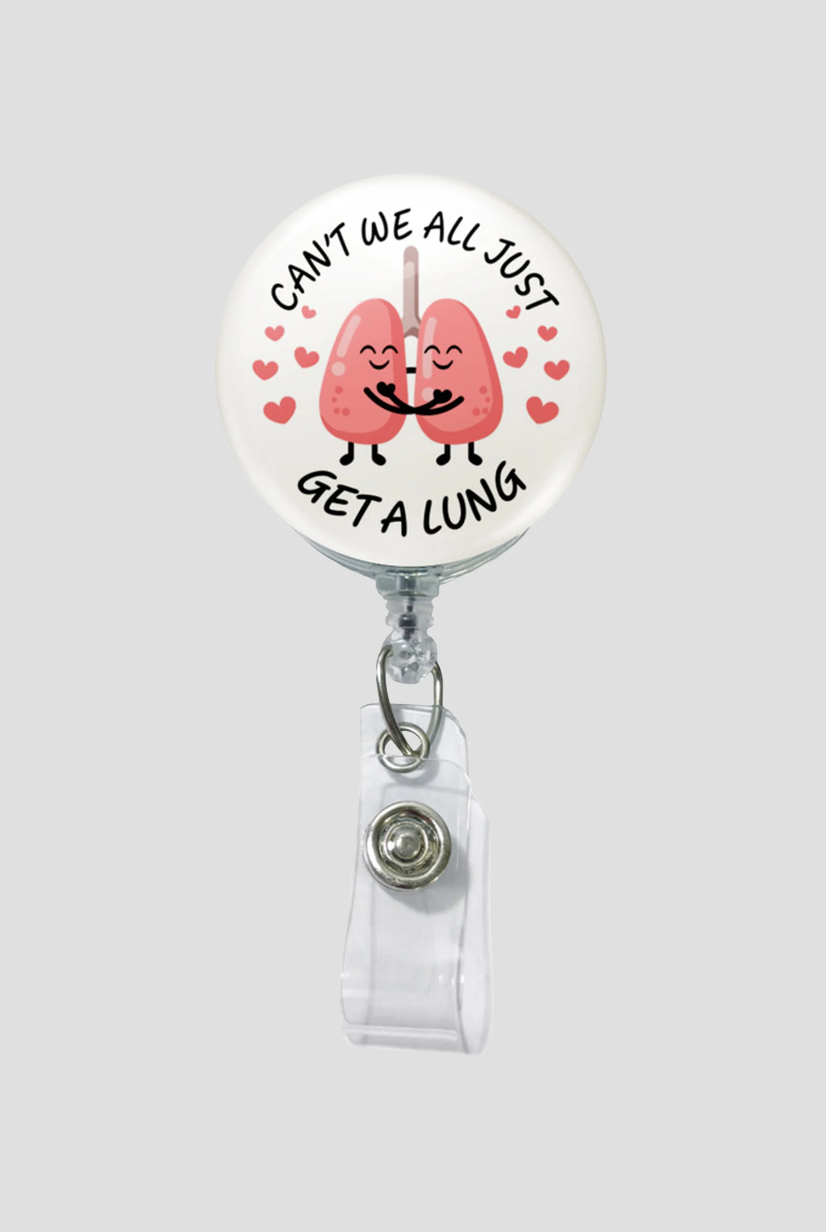 Outside the Box Graphix Can't We All Just Get a Lung ID Badge Holder