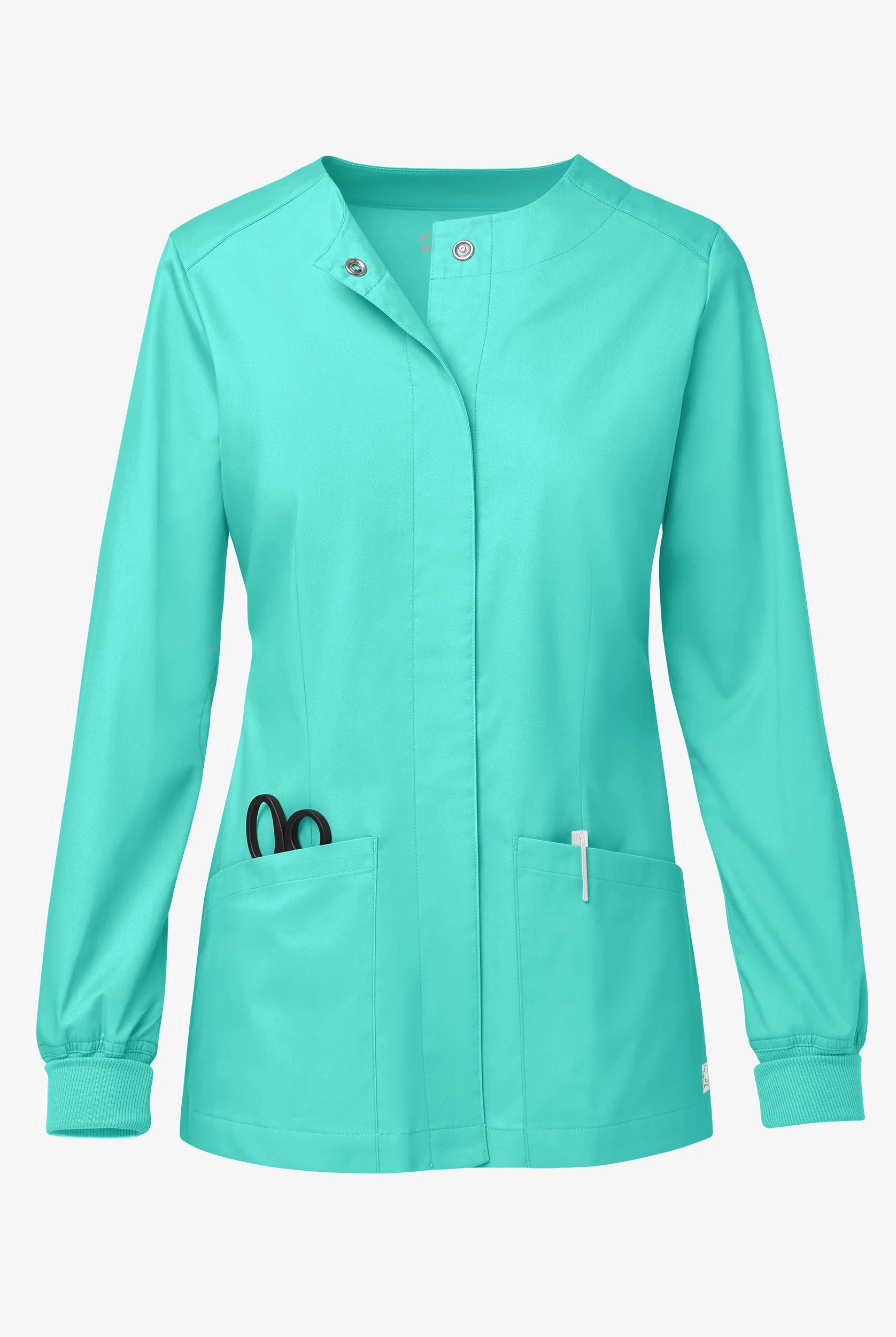 Butter-Soft STRETCH Women's 2-Pocket Long Sleeve Snap Front Scrub Jacket