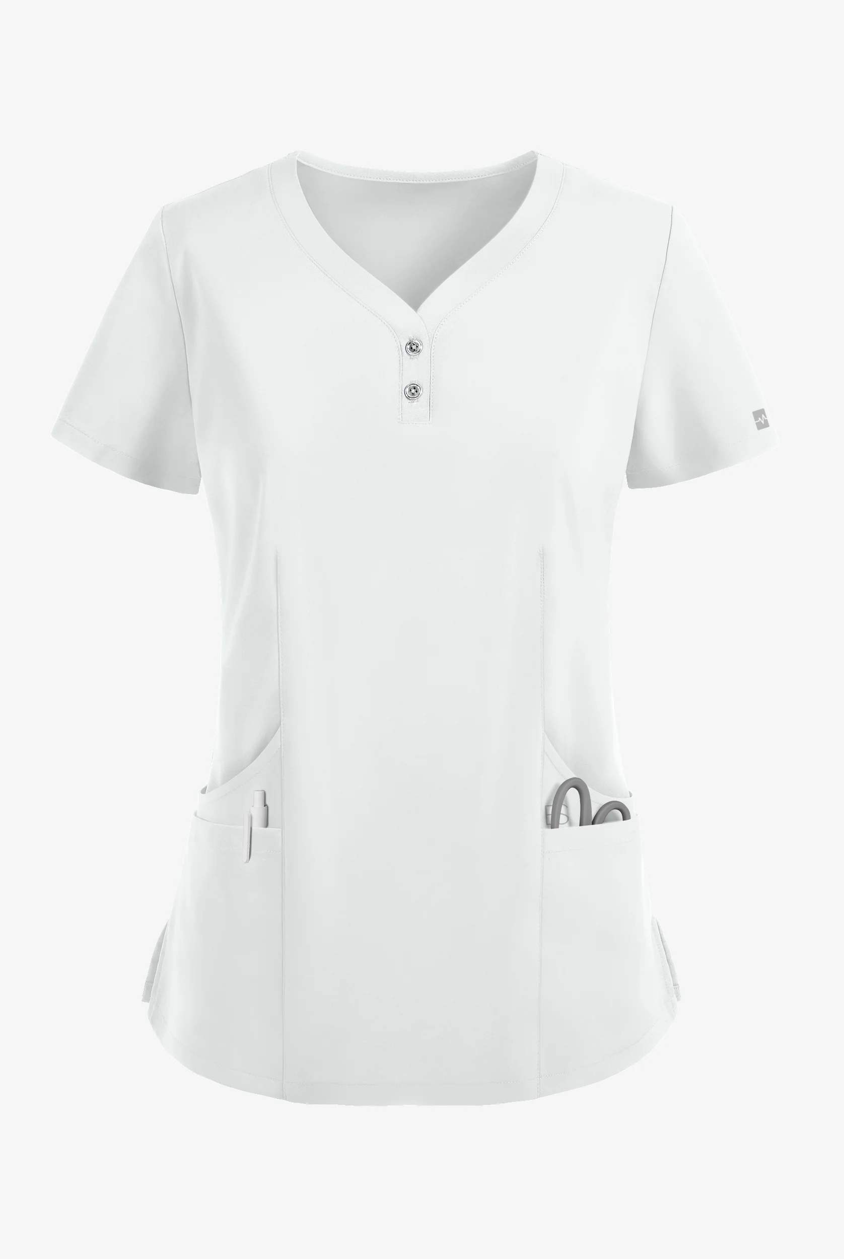 Easy STRETCH Demi Women's 4-Pocket Henley Scrub Top