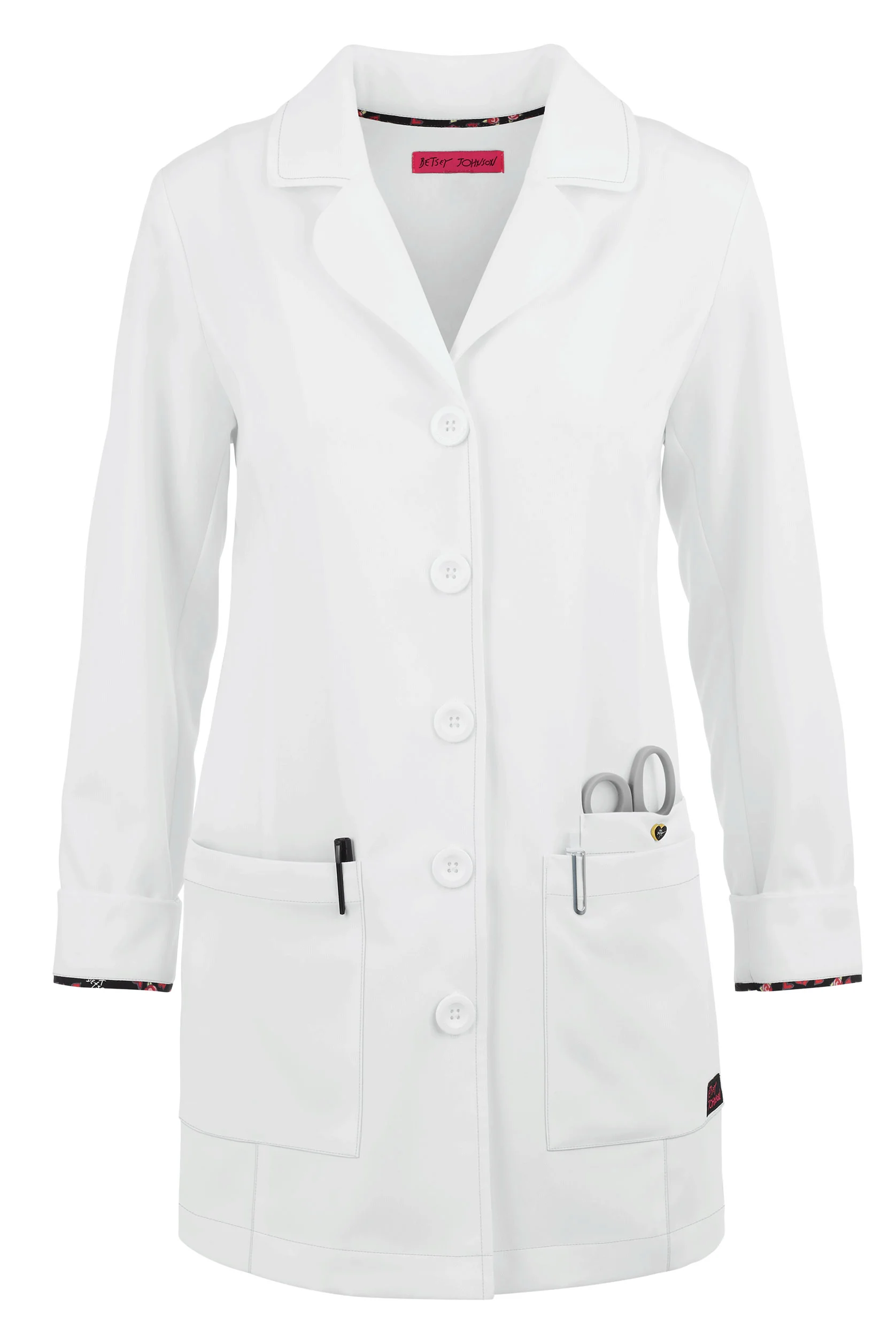 Betsey Johnson Women's 32" 3-Pocket Lab Coat