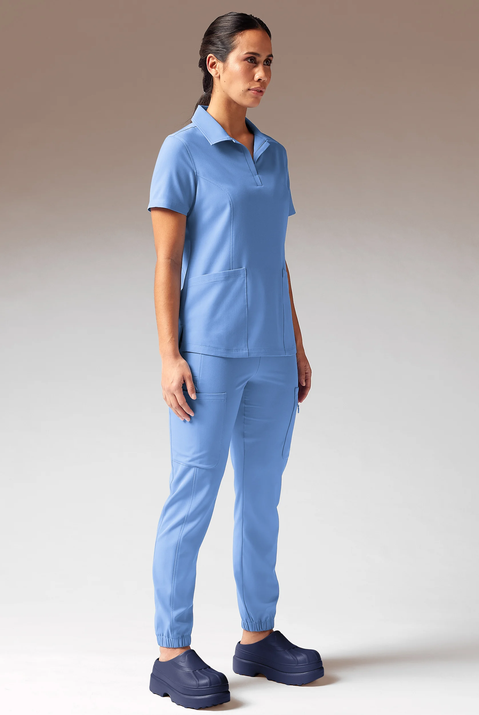 Hypothesis A-S All Situation Women&rsquo;s 3-Pocket Polo Neck Scrub Top
