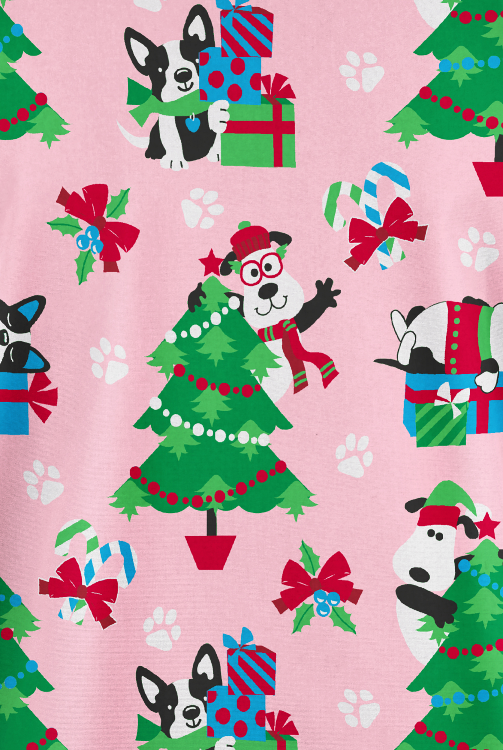 Butter-Soft Originals Wrapped In Joy Blush Women's 2-Pocket V-Neck Print Scrub Top