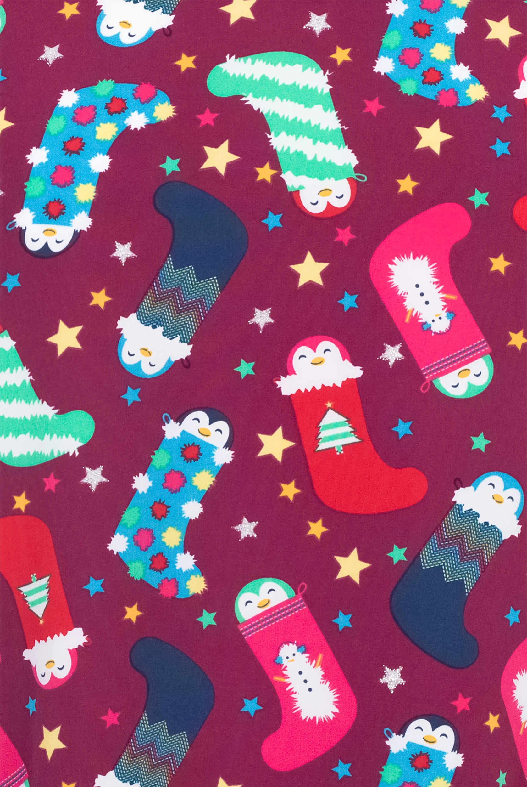 Zoe & Chloe Penguin Pals Women's 2-Pocket STRETCH V-Neck Print ScrubTop