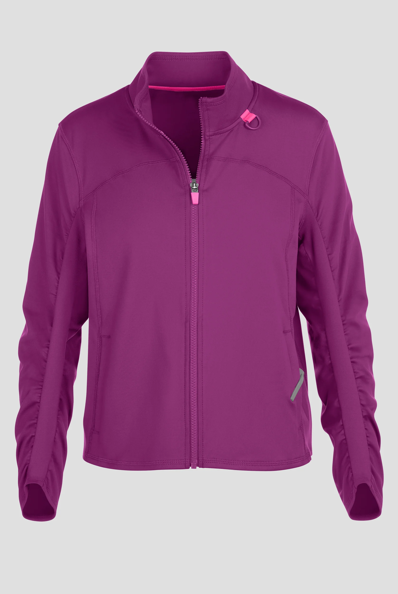 Med Couture Amp Knit Women's 2-Pocket STRETCH Zip Front Scrub Jacket