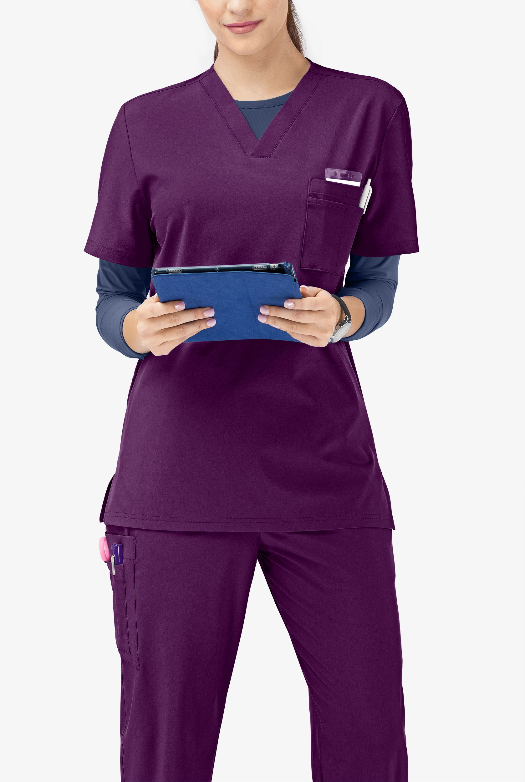 Conjunto de uniforme médico unisex Tafford Active Stretch con 8 bolsillos