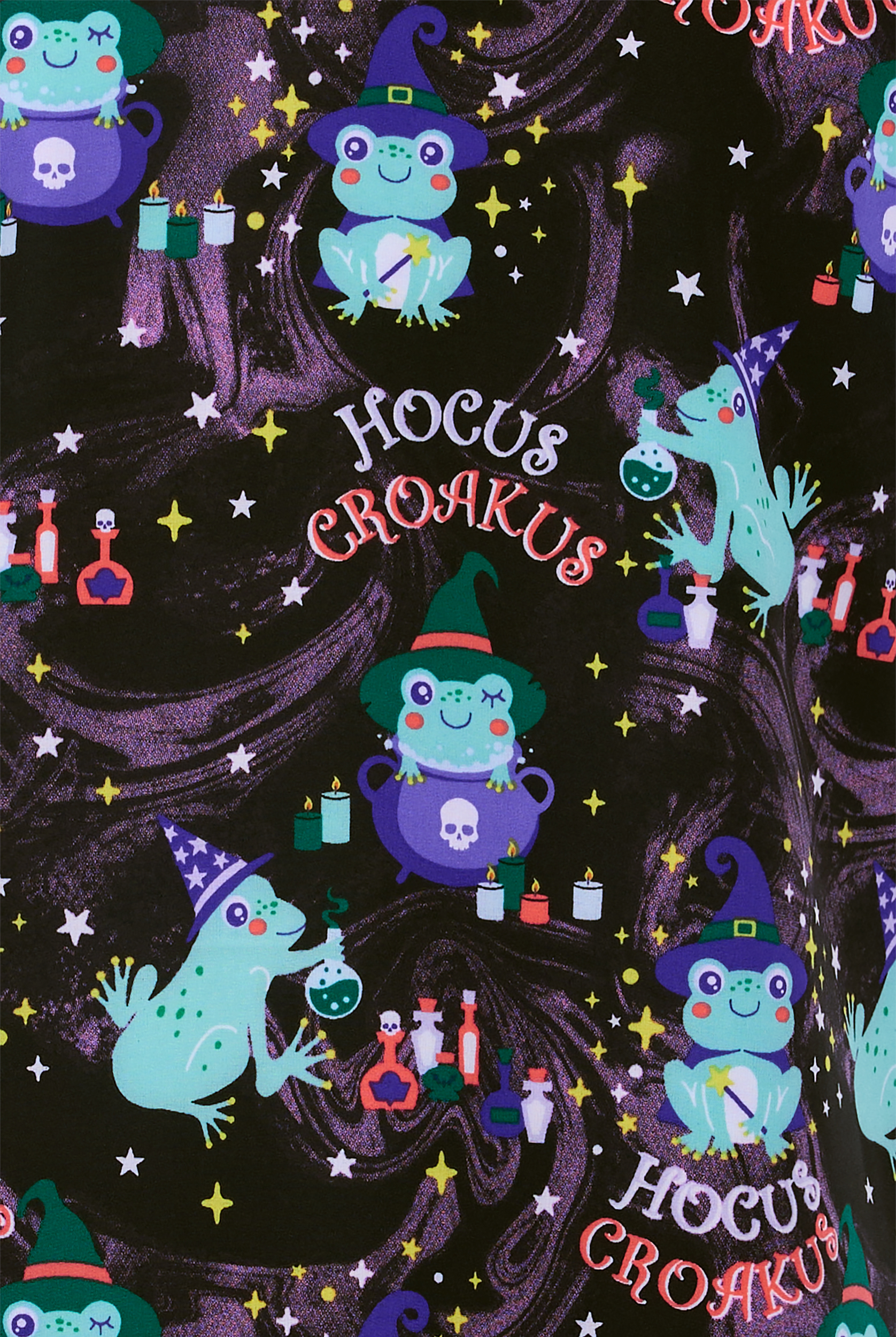 Blusa médica estampada Cherokee Hocus Croakus STRETCH con cuello en V y 2 bolsillos para mujer