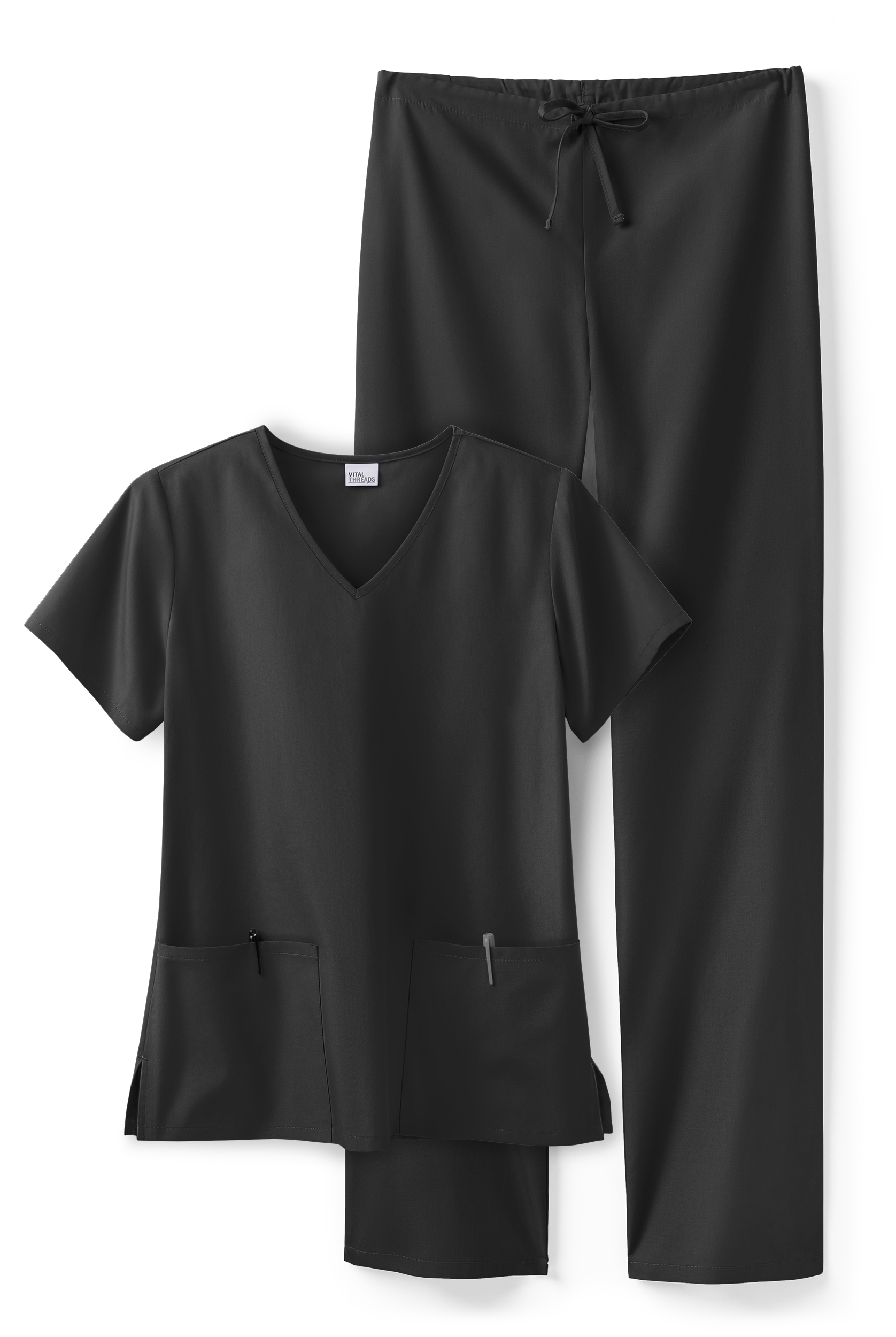 Vital Threads Unisex 3-Pocket V-Neck Scrub Set