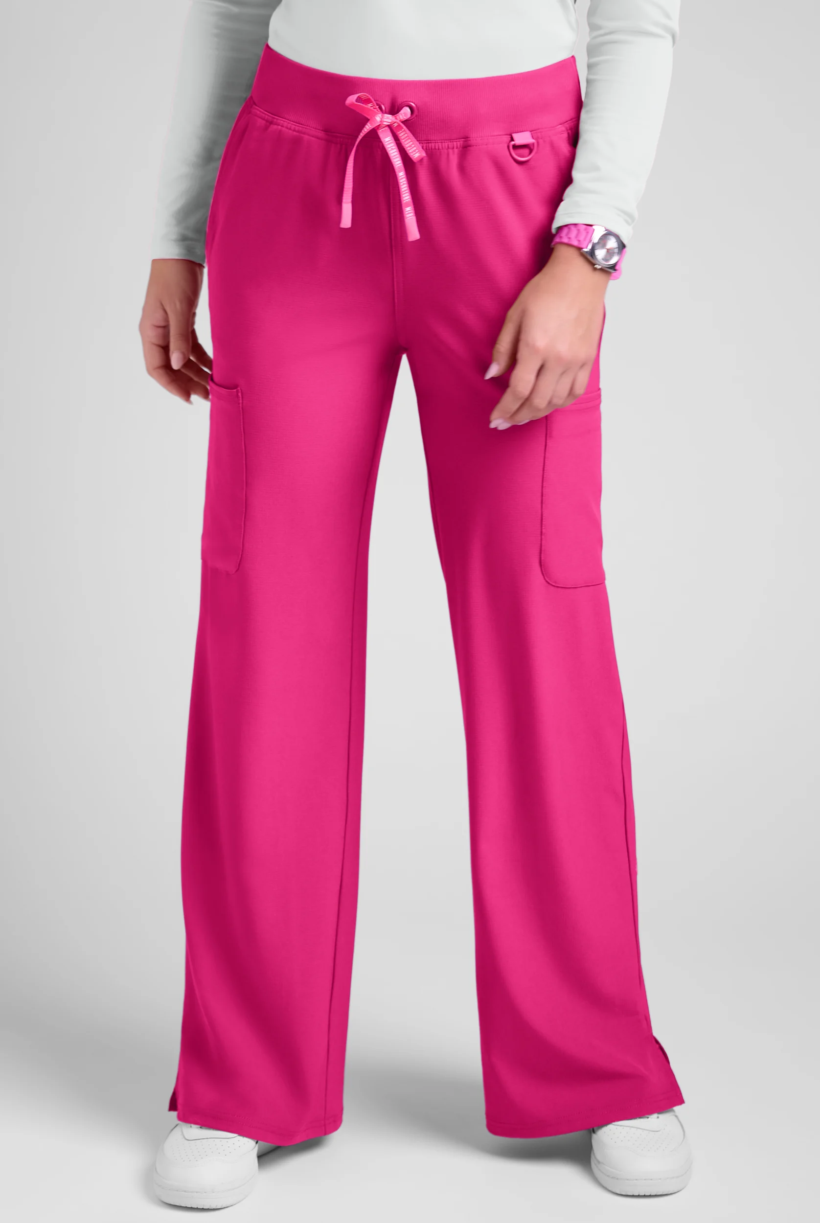 Pantal&oacute;n m&eacute;dico Med Couture Amp STRETCH de tiro alto estilo cargo con piernas anchas y 5 bolsillos para mujer