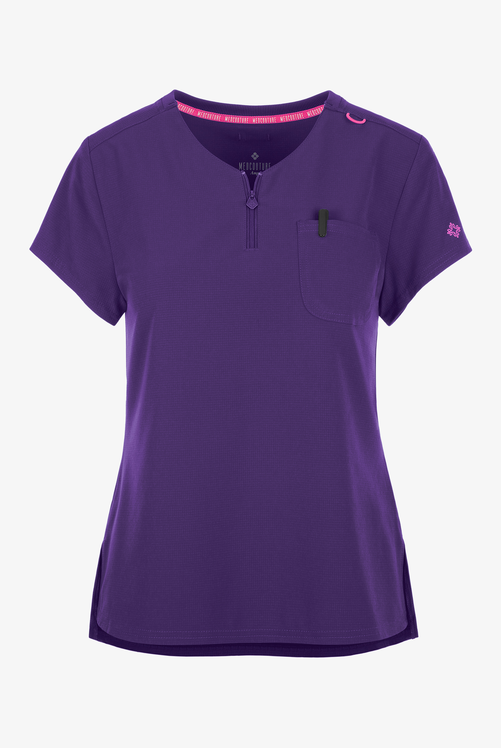Med Couture Amp Women's 1-Pocket STRETCH Tuck In V-Neck Scrub Top