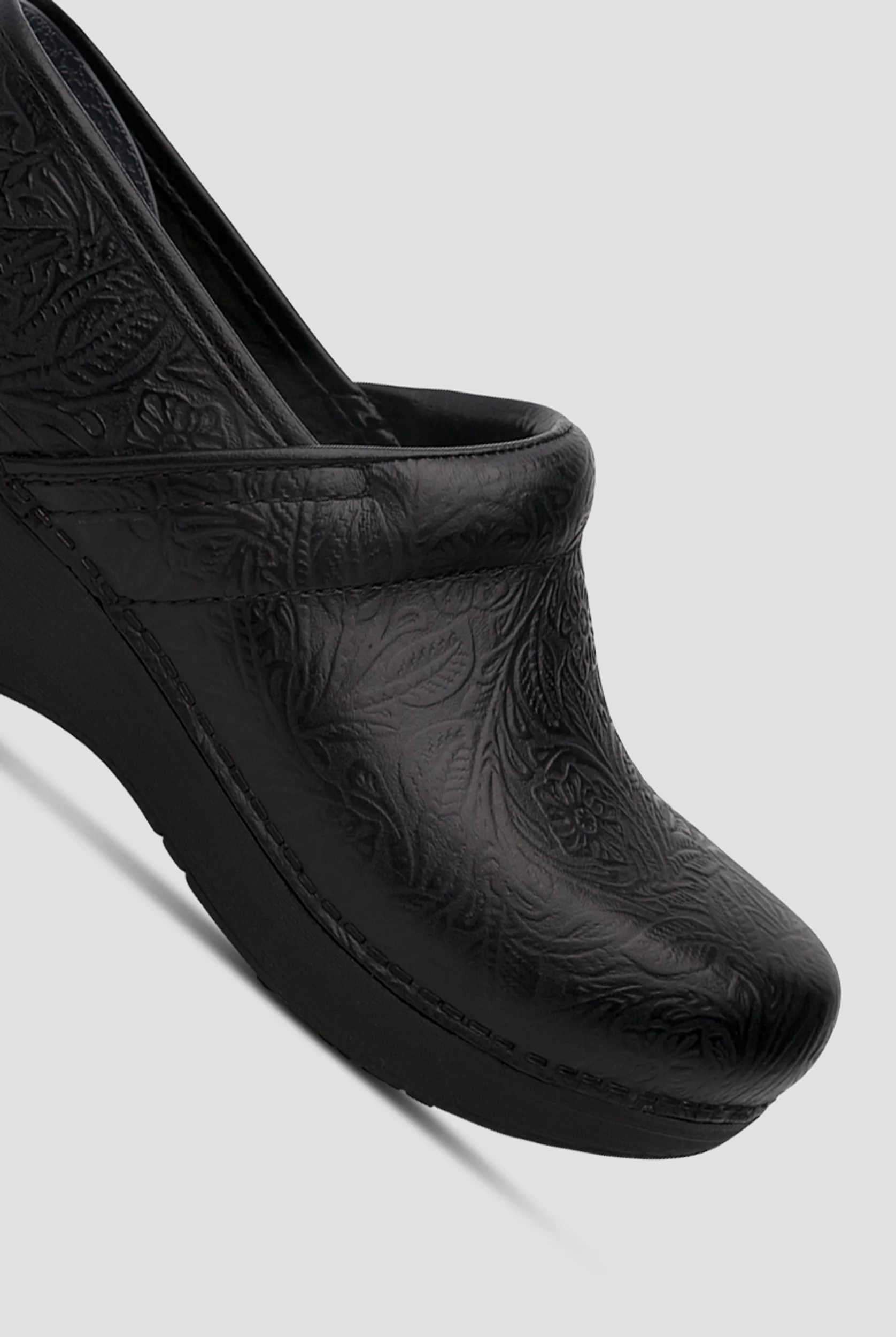 Zuecos Dansko Pro XP 2.0 Black Floral de cuero labrado para mujer