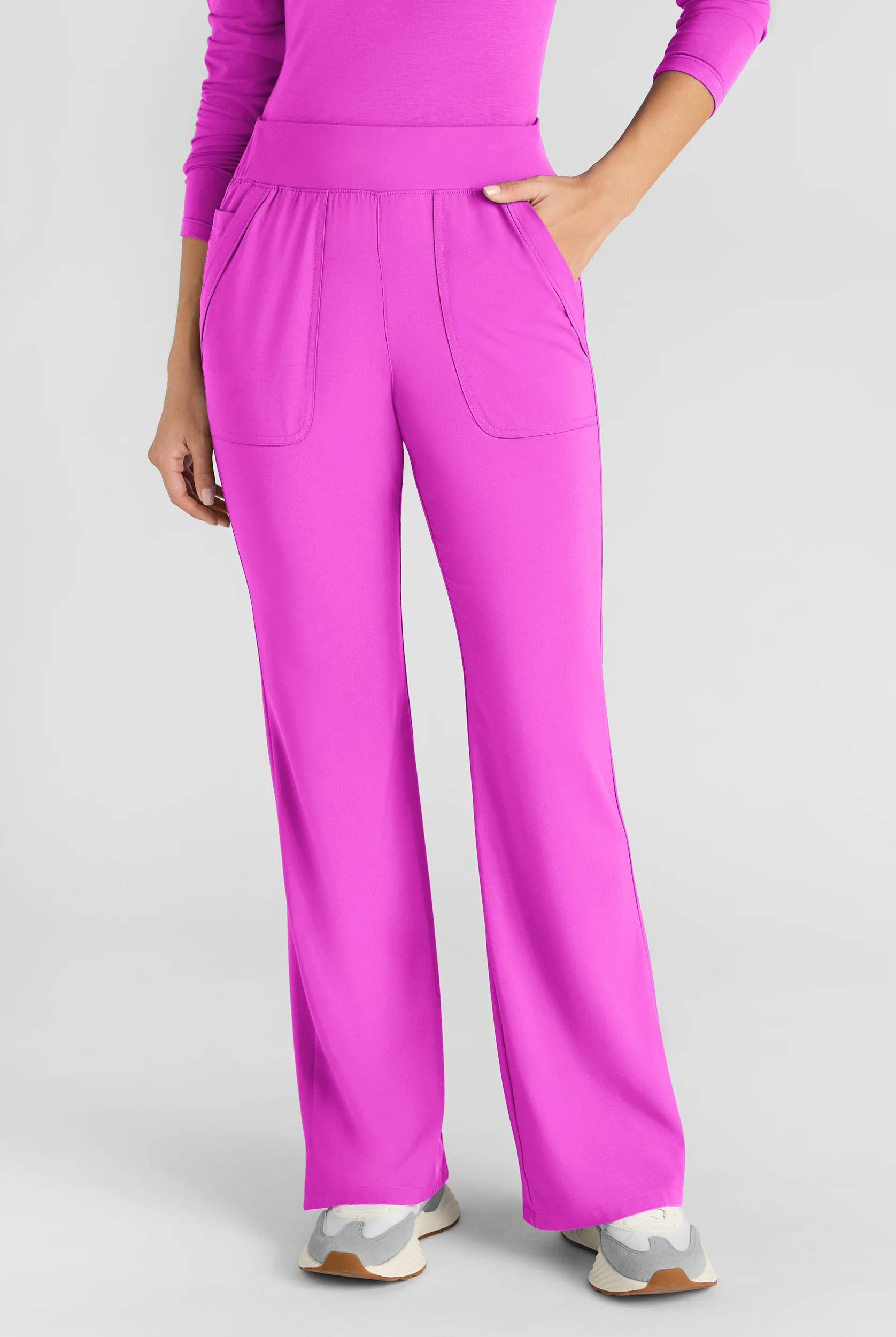 Easy STRETCH Sydney Women's Flare Leg Scrub Pants &ndash; 2-Piece Jumpsuit Bottom