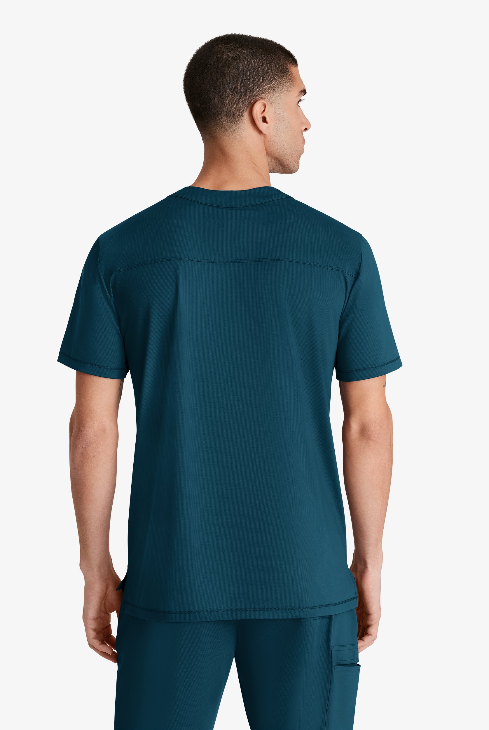 Camisa m&eacute;dica Skechers by Barco Slip-ins Flex STRETCH con cuello redondo con cremallera y 1 bolsillo para hombre