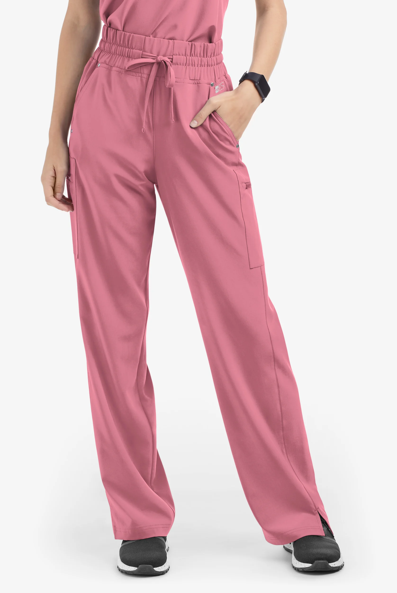 Pantalón médico Easy STRETCH Ellie de tiro alto con piernas anchas y 5 bolsillos para mujer