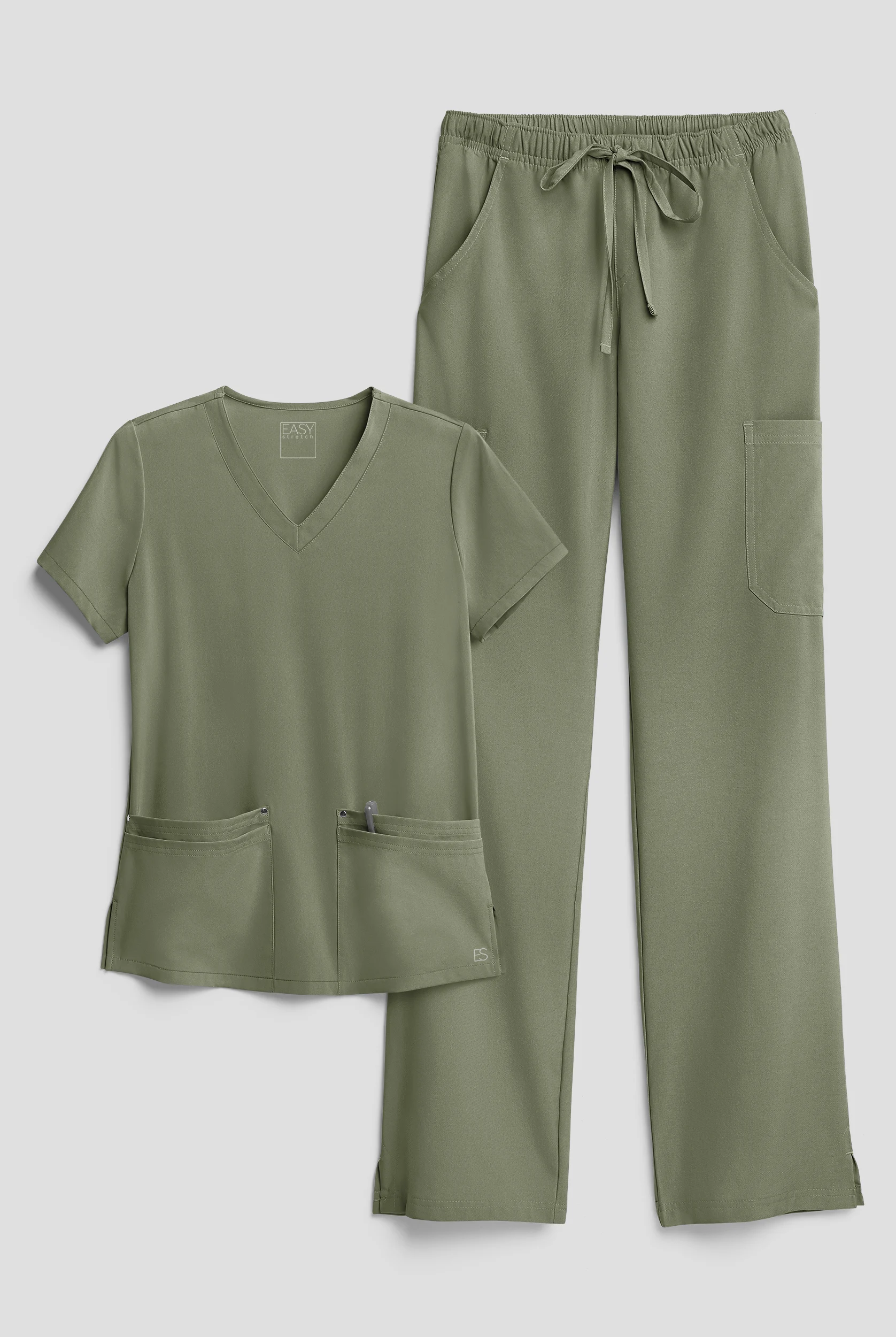 Easy STRETCH Women's 8-Pocket Scrub Set - Petite