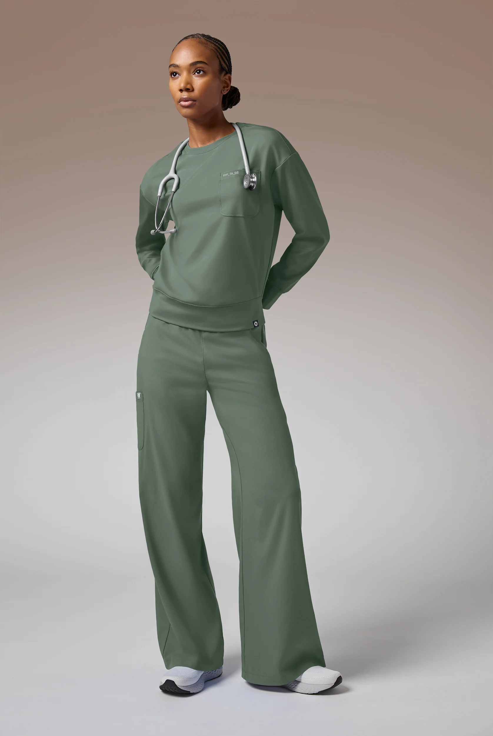 Hypothesis Omni Base Women's Knit Crew Neck Scrub Pullover