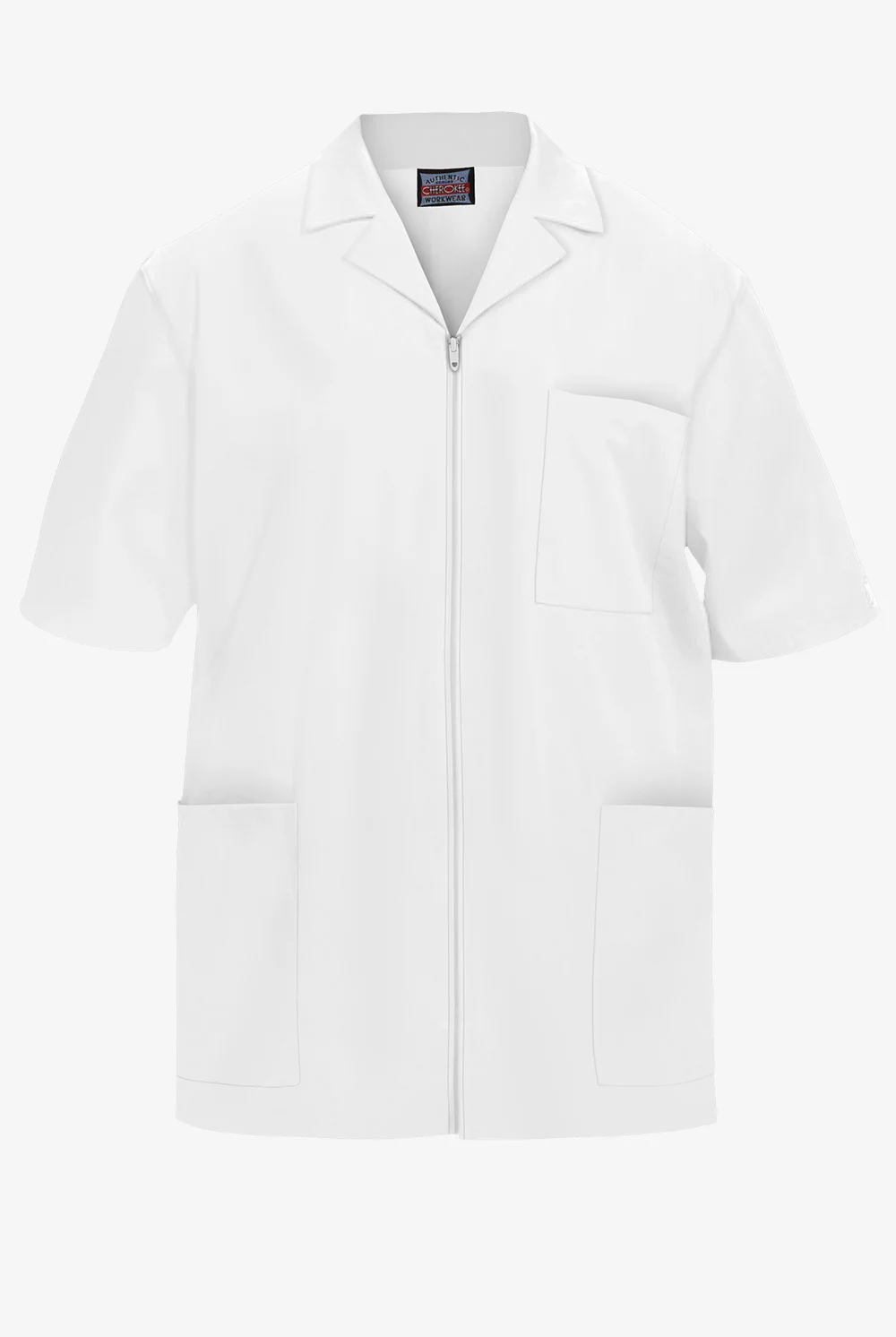 Chaqueta médica manga corta Cherokee Workwear con cremallera y 3 bolsillos para hombre