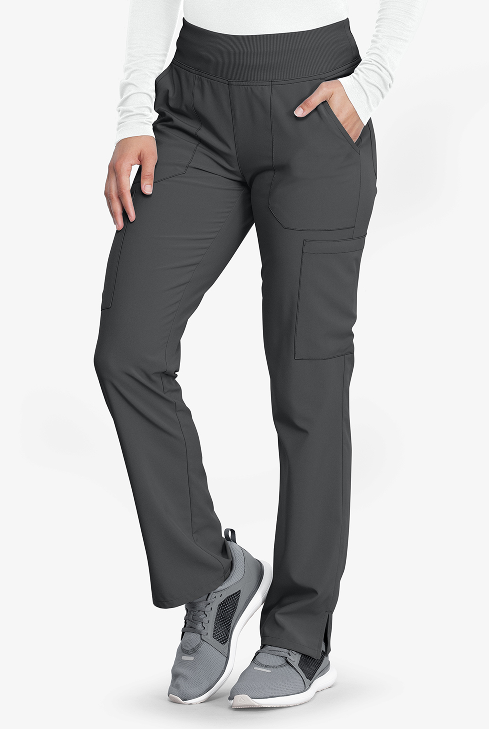 Dickies EDS Essentials Women's 7-Pocket STRETCH Elastic Waistband Cargo Scrub Pants - Petite