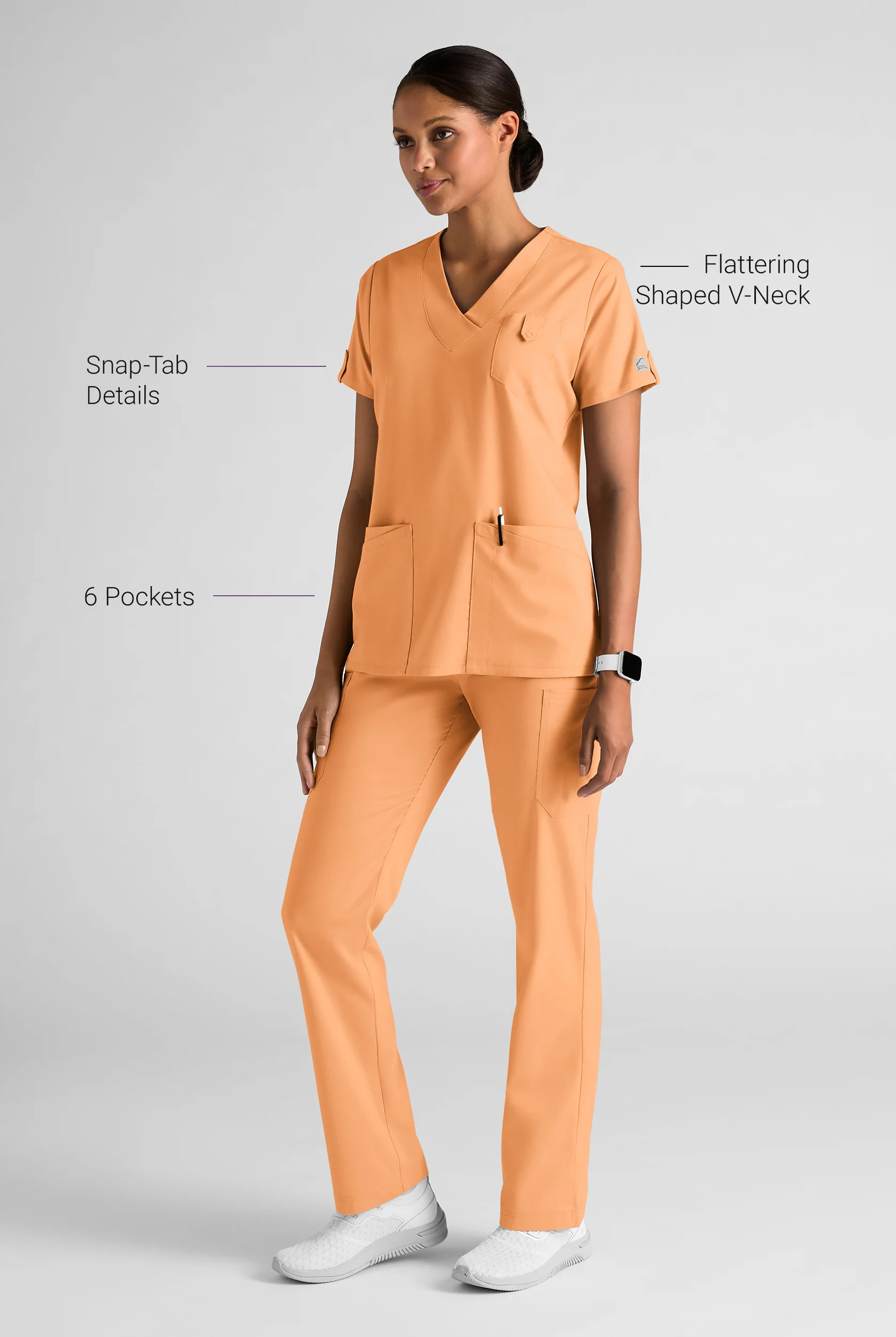 Butter-Soft STRETCH Women's 6-Pocket V-Neck Scrub Top