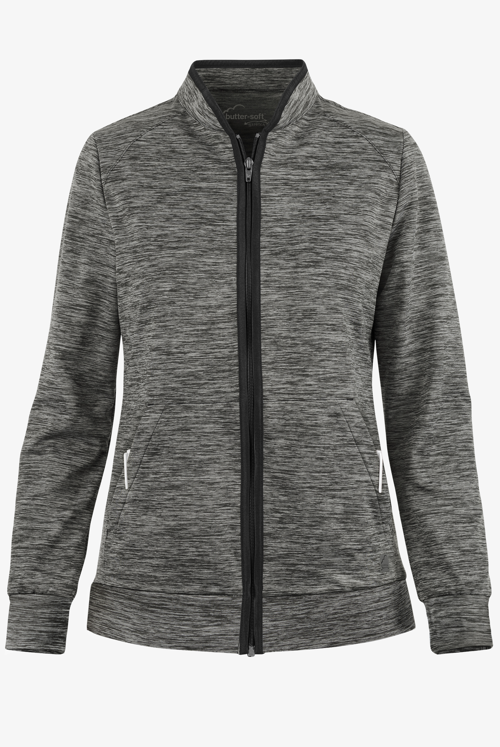 Butter-Soft STRETCH Women's 2-Pocket Technical Knit Zip Front Scrub Jacket